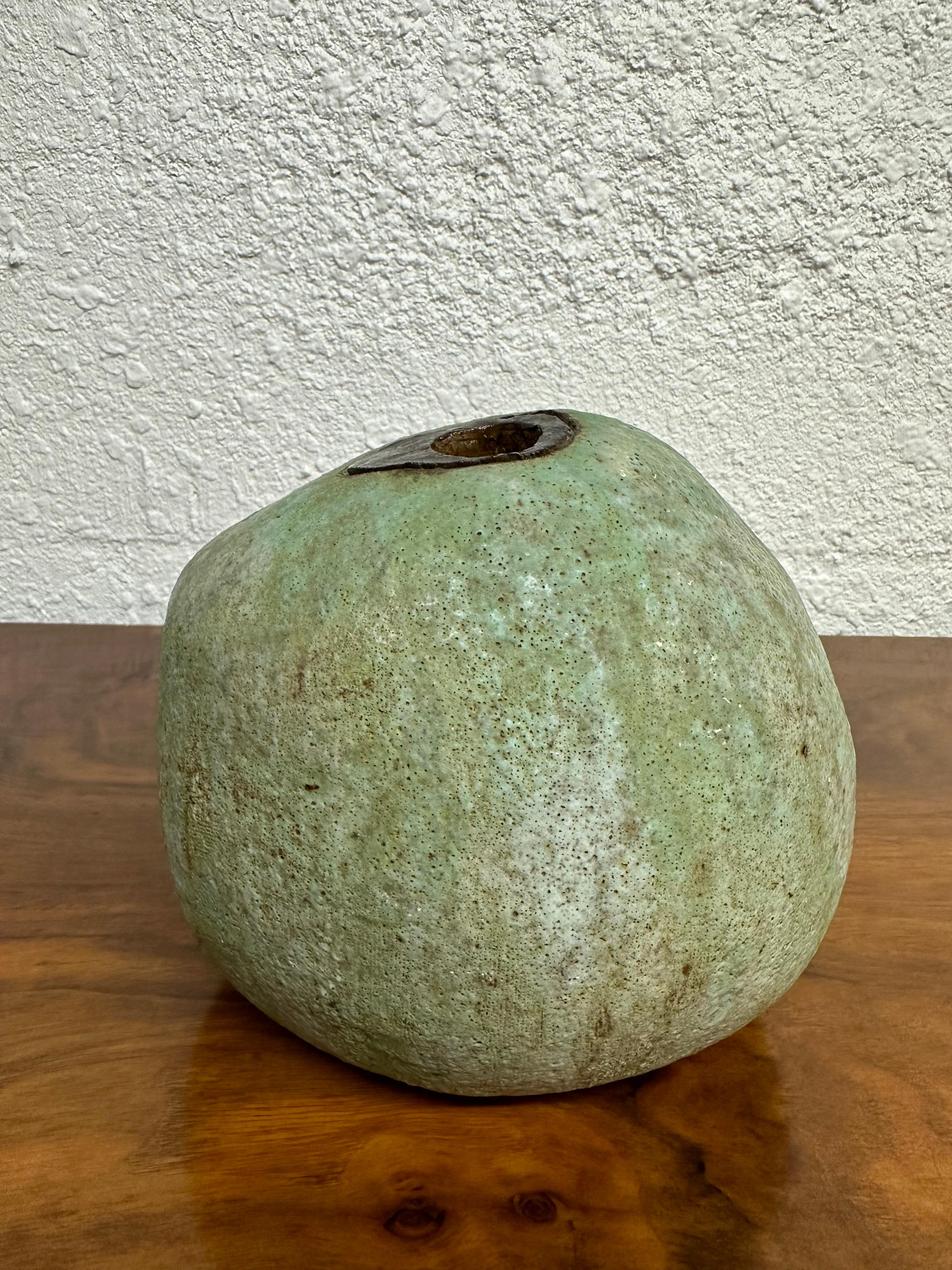 Hand-Crafted Vintage Mid Century Modern Studio Pottery Ball Vase