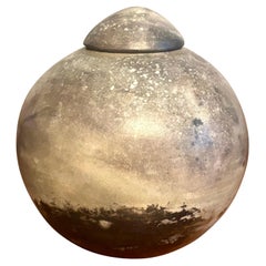 Vintage Mid-Century Modern Studio Pottery Lidded Vessel, Signed
