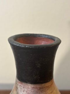 Vintage Mid-Century Modern Studio Pottery Vase, signiert, marmorierte Tonerde