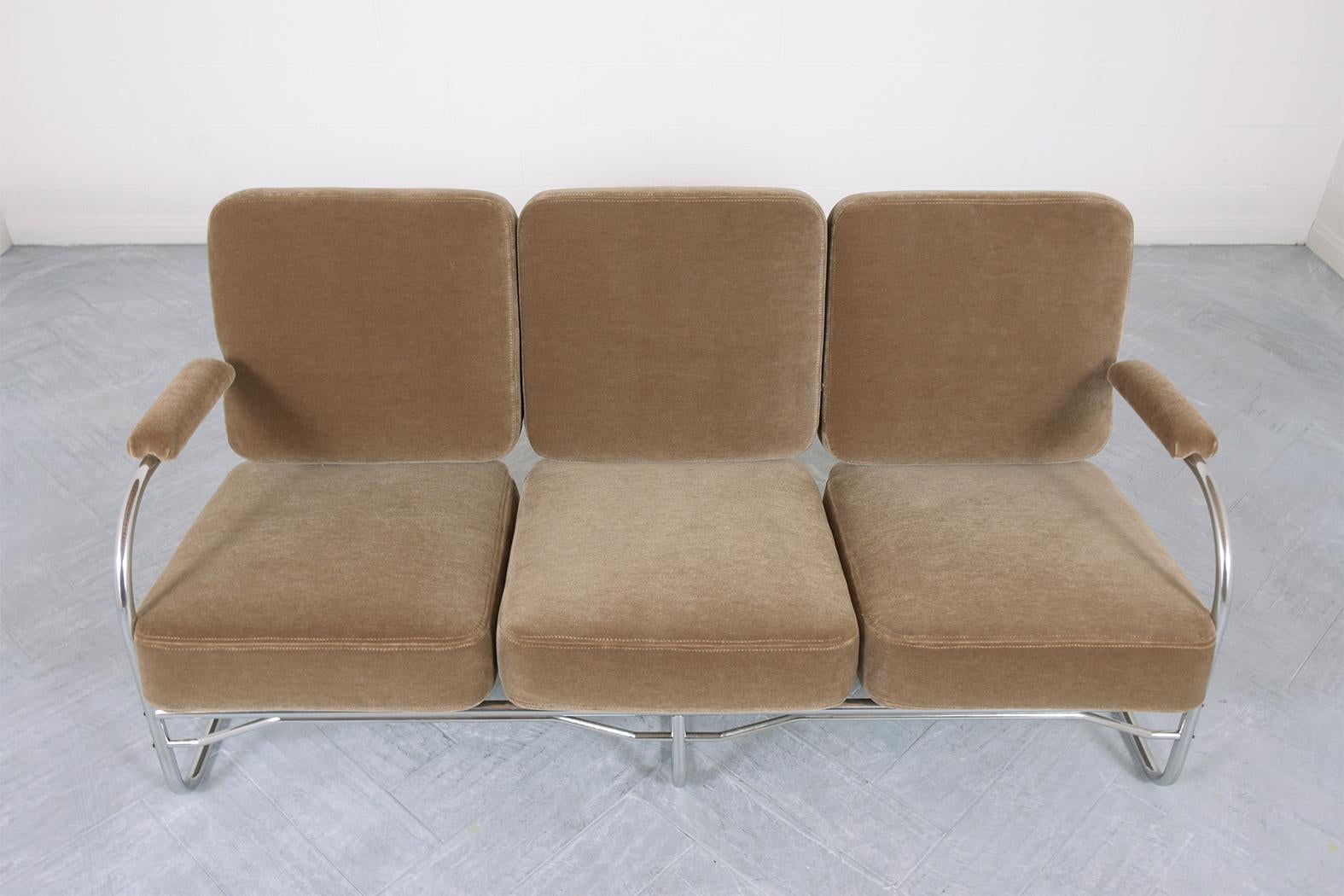 American Mid-Century Modern Mohair Sofa