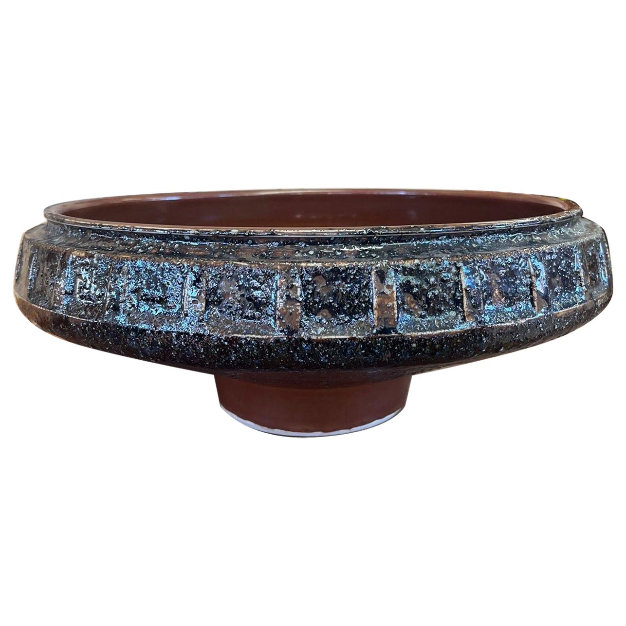 Vintage Mid Century Modern Style Hand Made Pottery With Unique Glazing (Poterie de style moderne du milieu du siècle dernier avec glaçure unique)