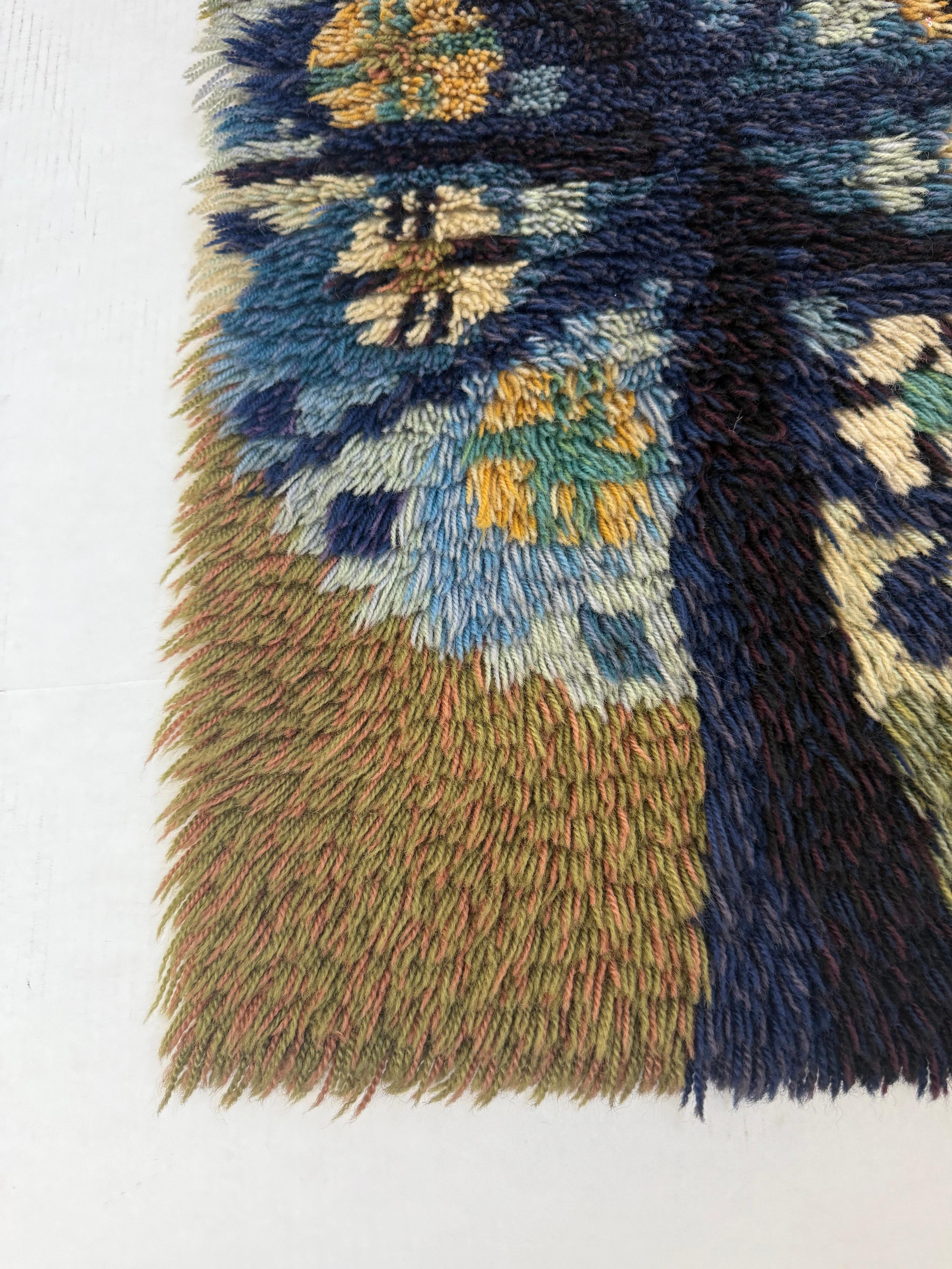 Vintage Mid Century Modern Style Handmade Wool Shag Wall Hanging Fiber Art (Moderne der Mitte des Jahrhunderts) im Angebot