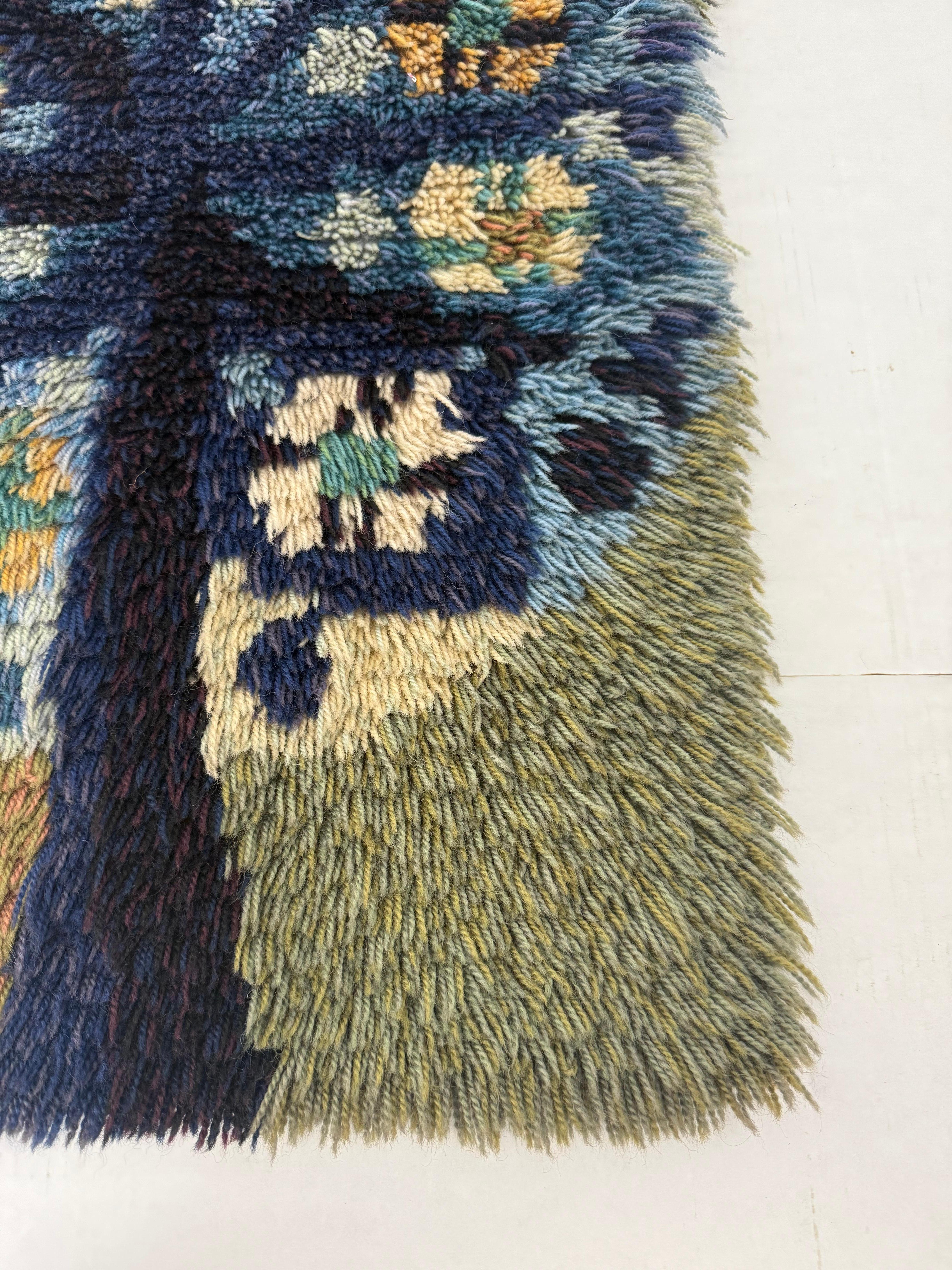 Vintage Mid Century Modern Style Handmade Wool Shag Wall Hanging Fiber Art im Zustand „Gut“ im Angebot in Seattle, WA
