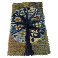 Vintage Mid Century Modern Style Handmade Wool Shag Wall Hanging Fiber Art