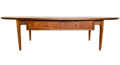 Mid-Century Modern Walnut Surfboard Coffee Table