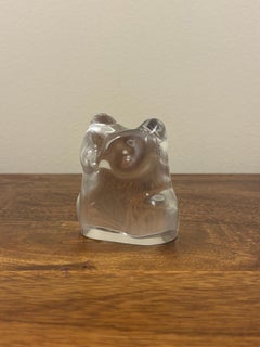 Vintage Mid-Century Modern Swedish Art Glass Owl Sculpture, Signed