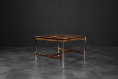 Vintage Mid-Century Modern Swedish Square Rosewood & Aluminum Coffee Table
