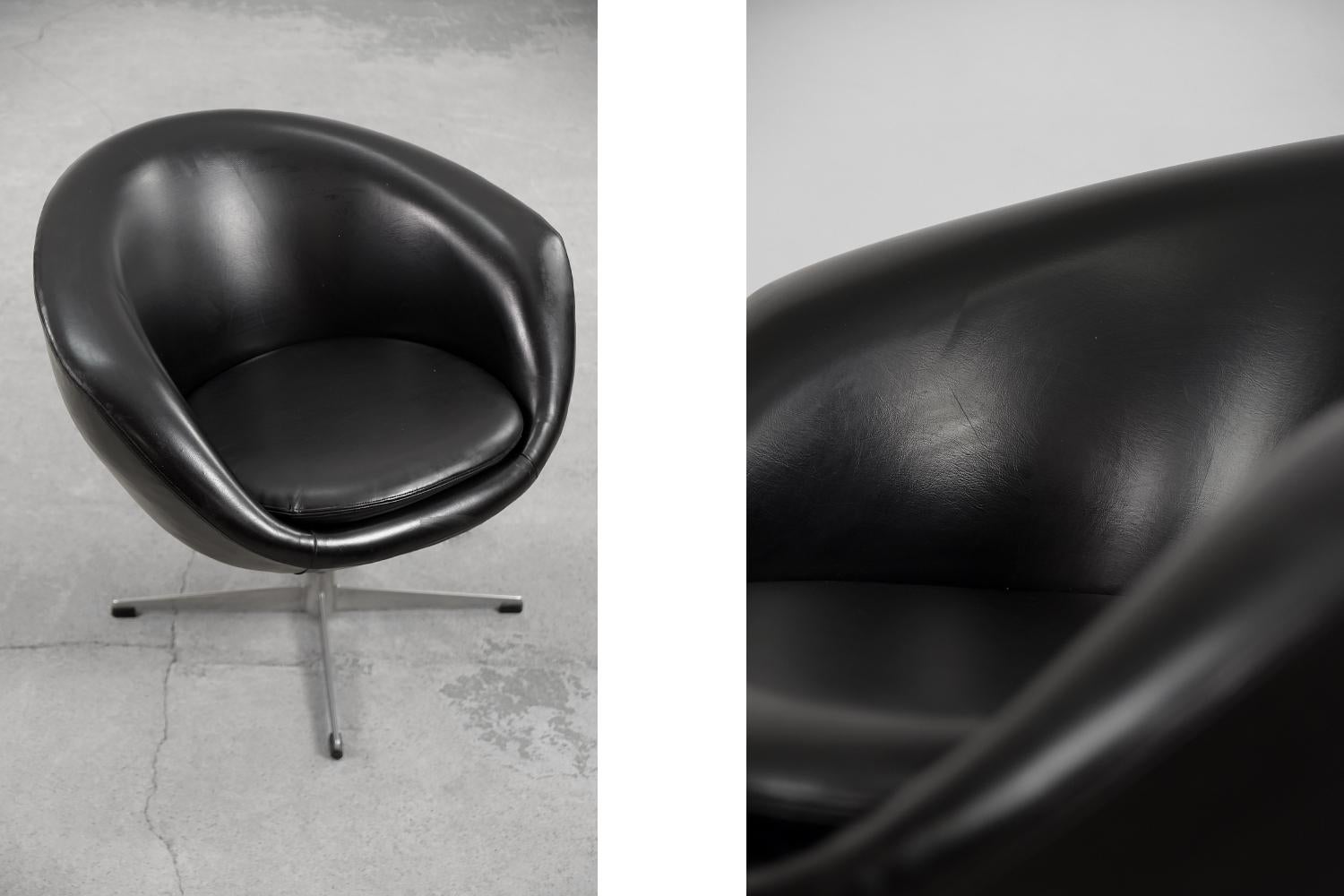 Mid-20th Century Vintage Mid-Century Modern Scandinavian Swedish Swivel Rondo Club Chair, 1960s
