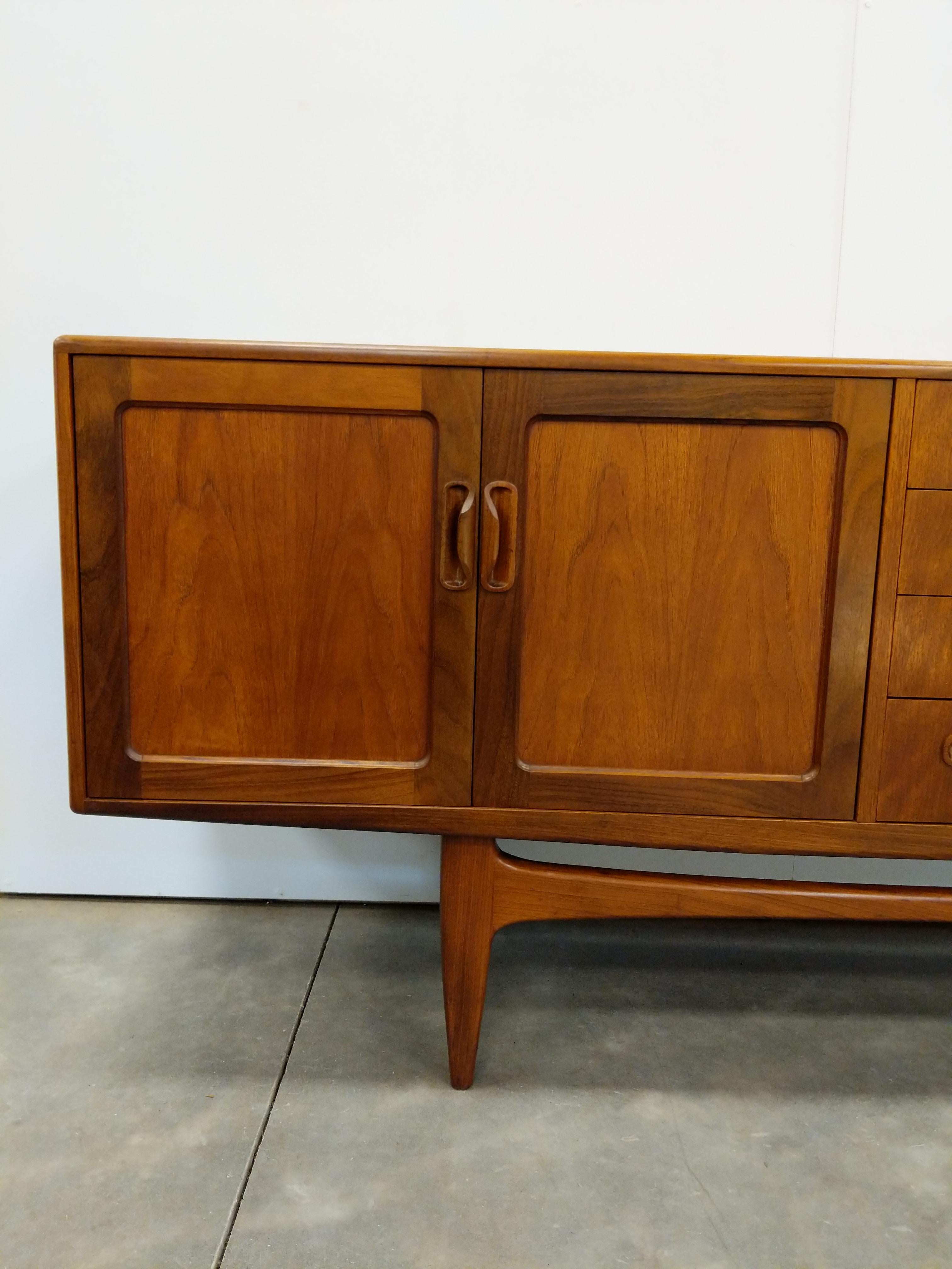 20th Century Vintage Mid Century Modern Teak Credenza by G Plan For Sale