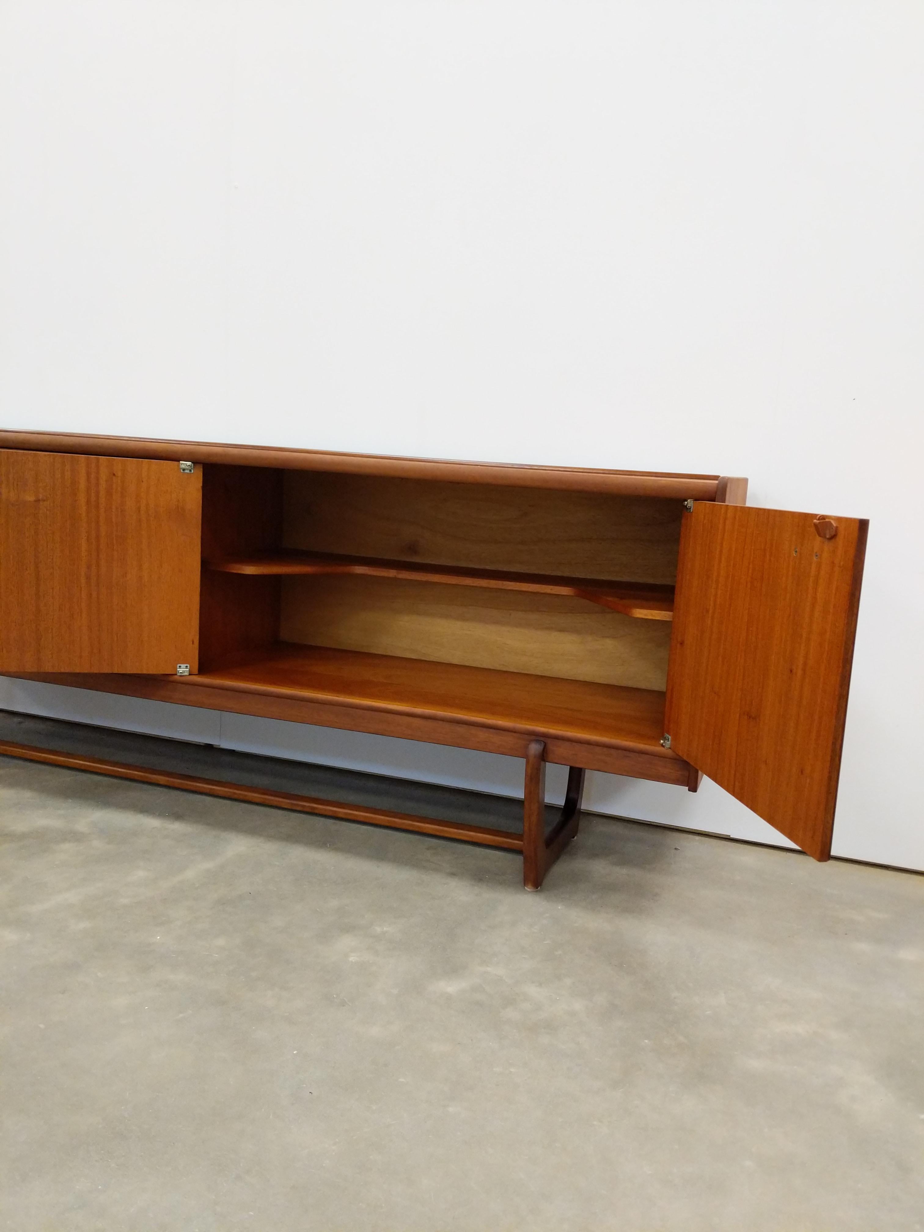 British Vintage Mid Century Modern Teak Credenza by Portwood For Sale