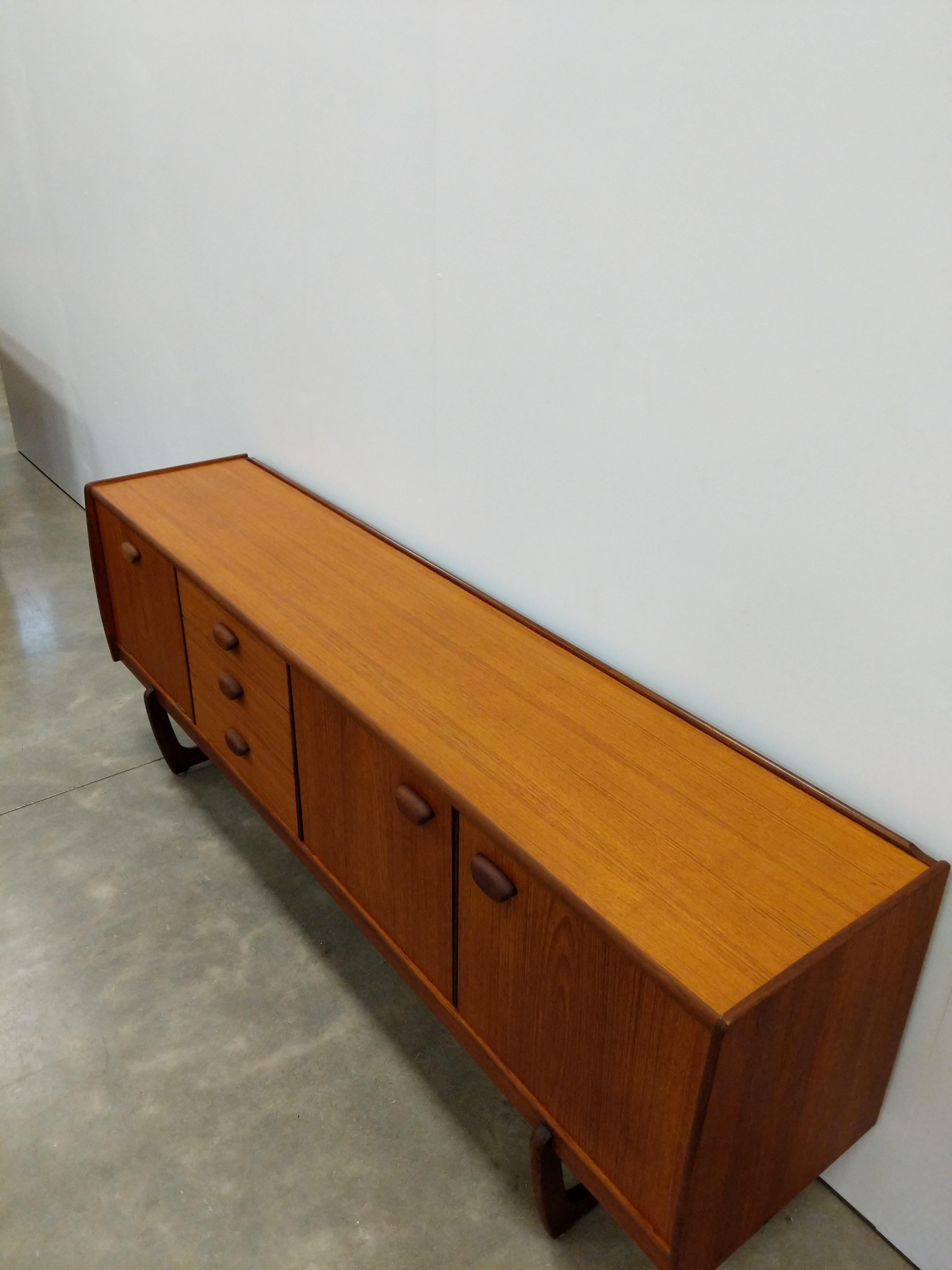 20th Century Vintage Mid Century Modern Teak Credenza by Portwood For Sale