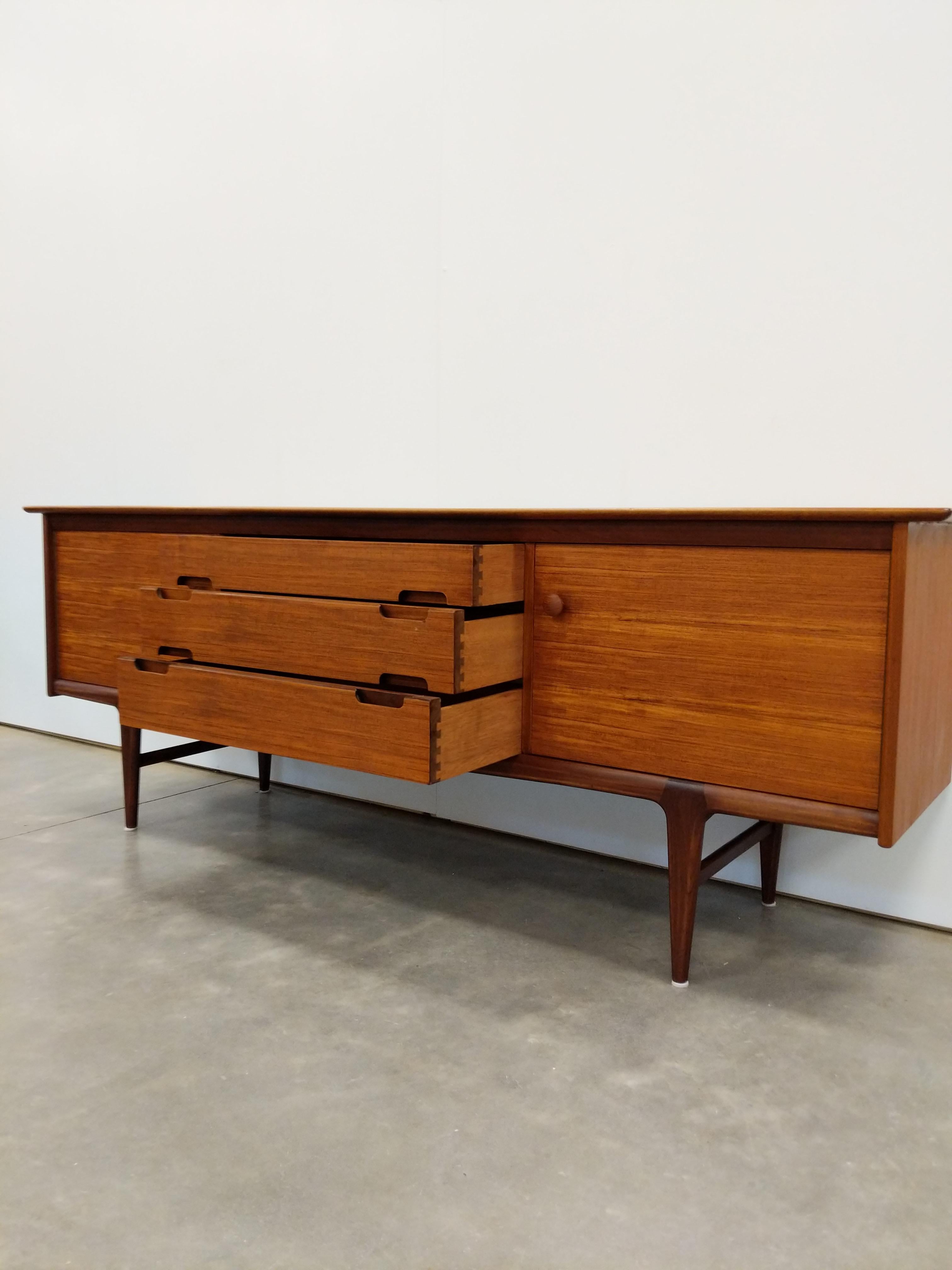 Mid-Century Modern Vintage Mid Century Modern Teak Credenza by Younger For Sale