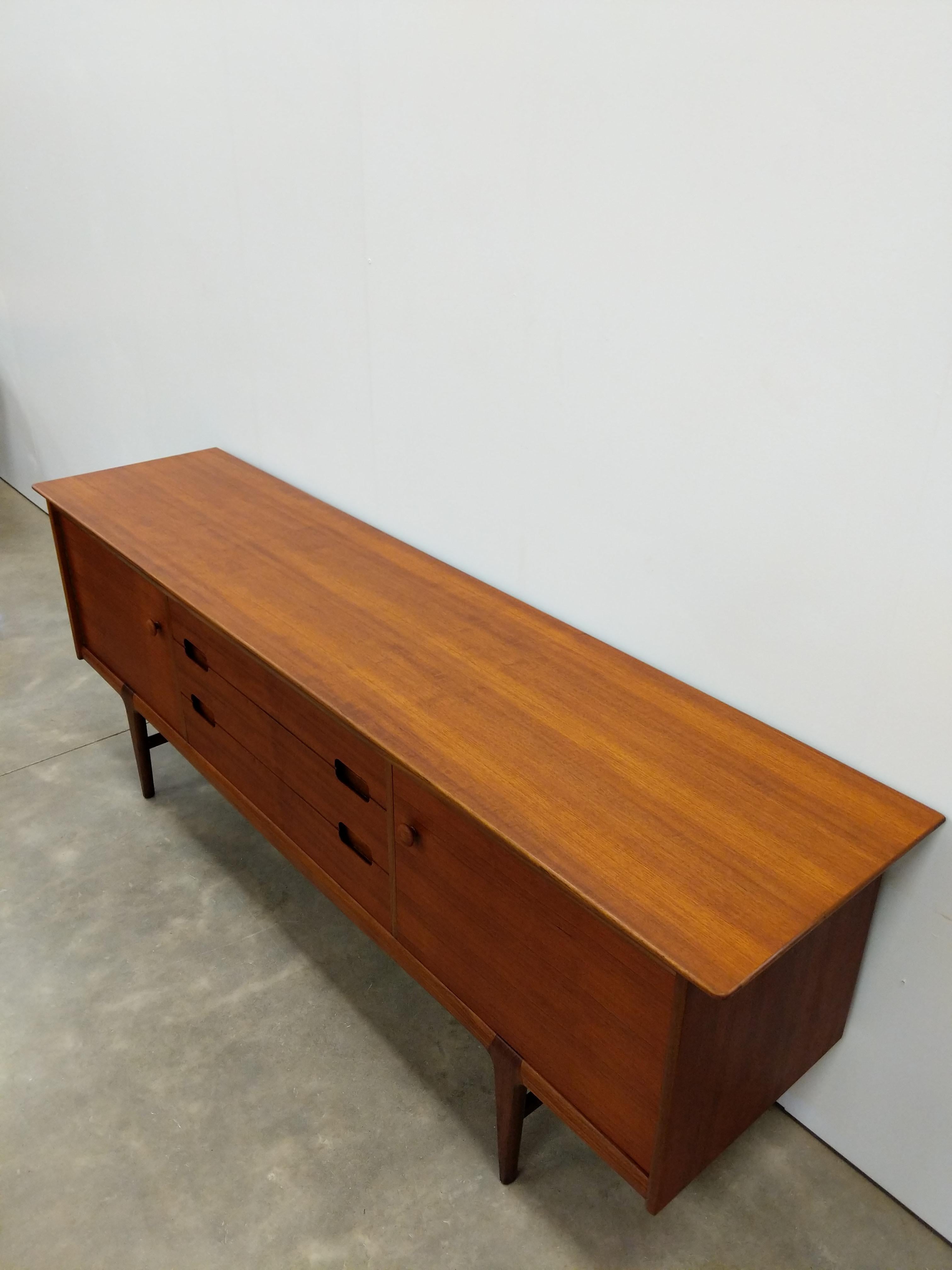 20th Century Vintage Mid Century Modern Teak Credenza by Younger For Sale