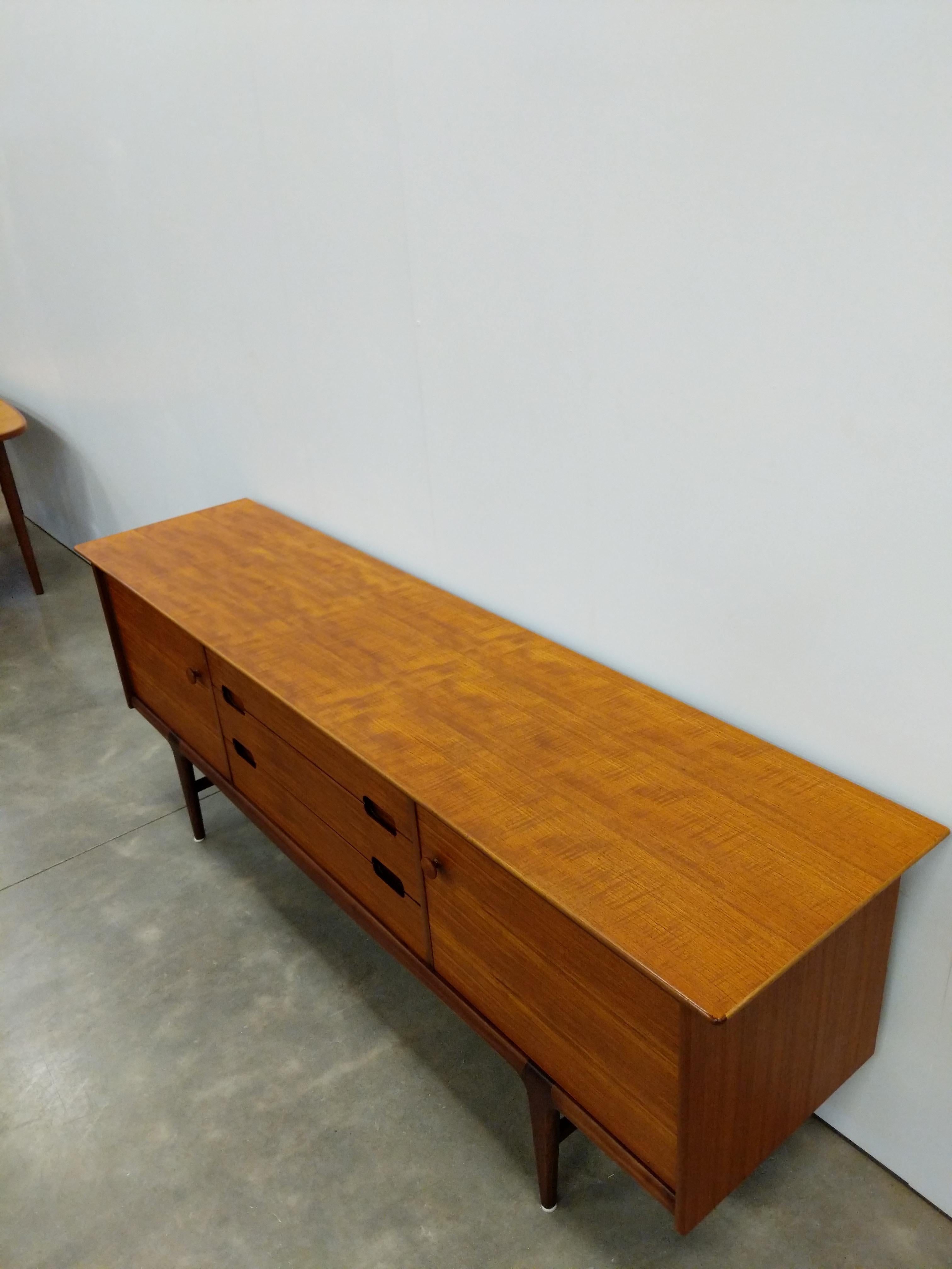 20th Century Vintage Mid Century Modern Teak Credenza by Younger For Sale