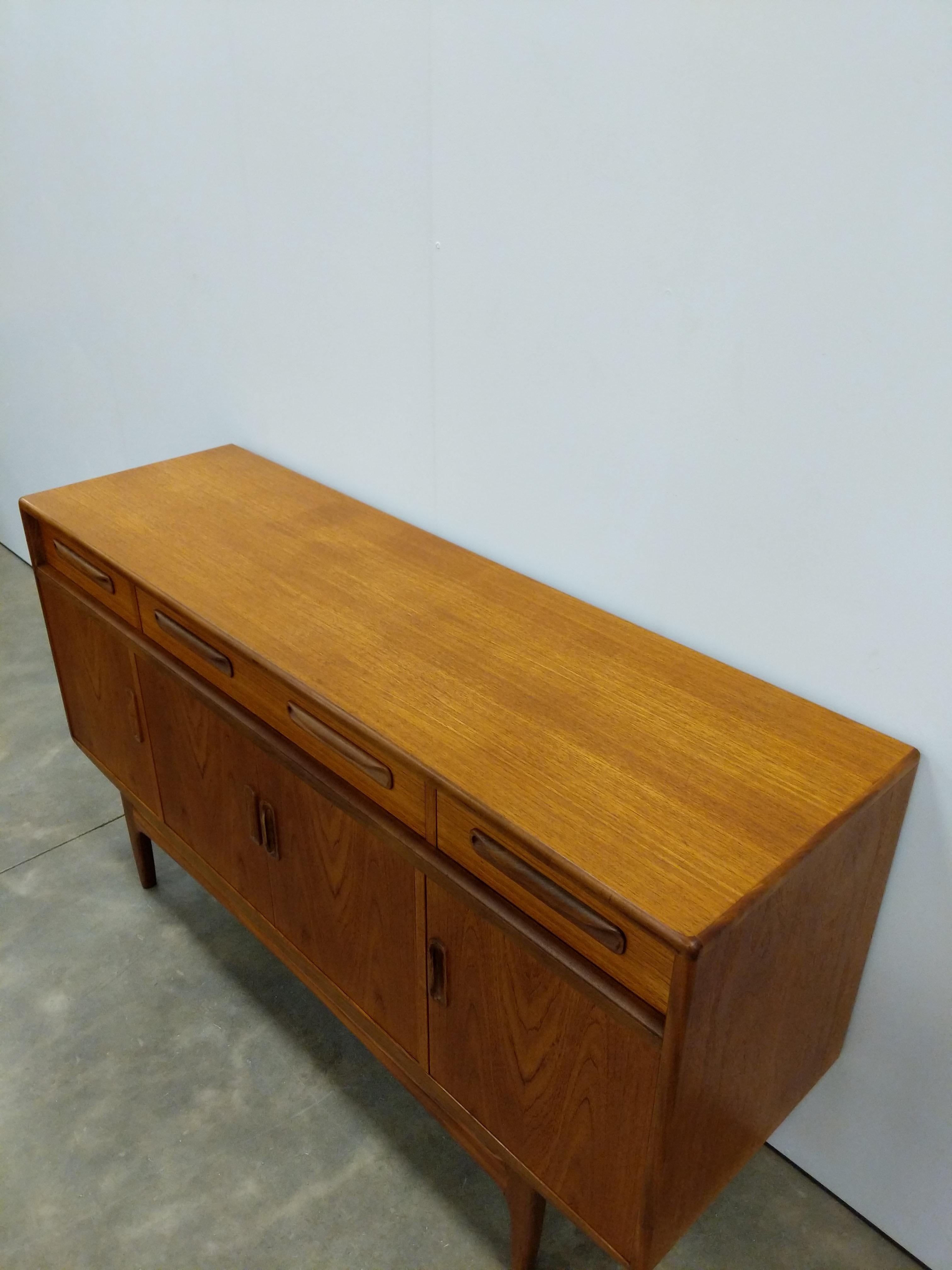 Vintage Mid Century Modern Teak Credenza / Sideboard by G Plan For Sale 1