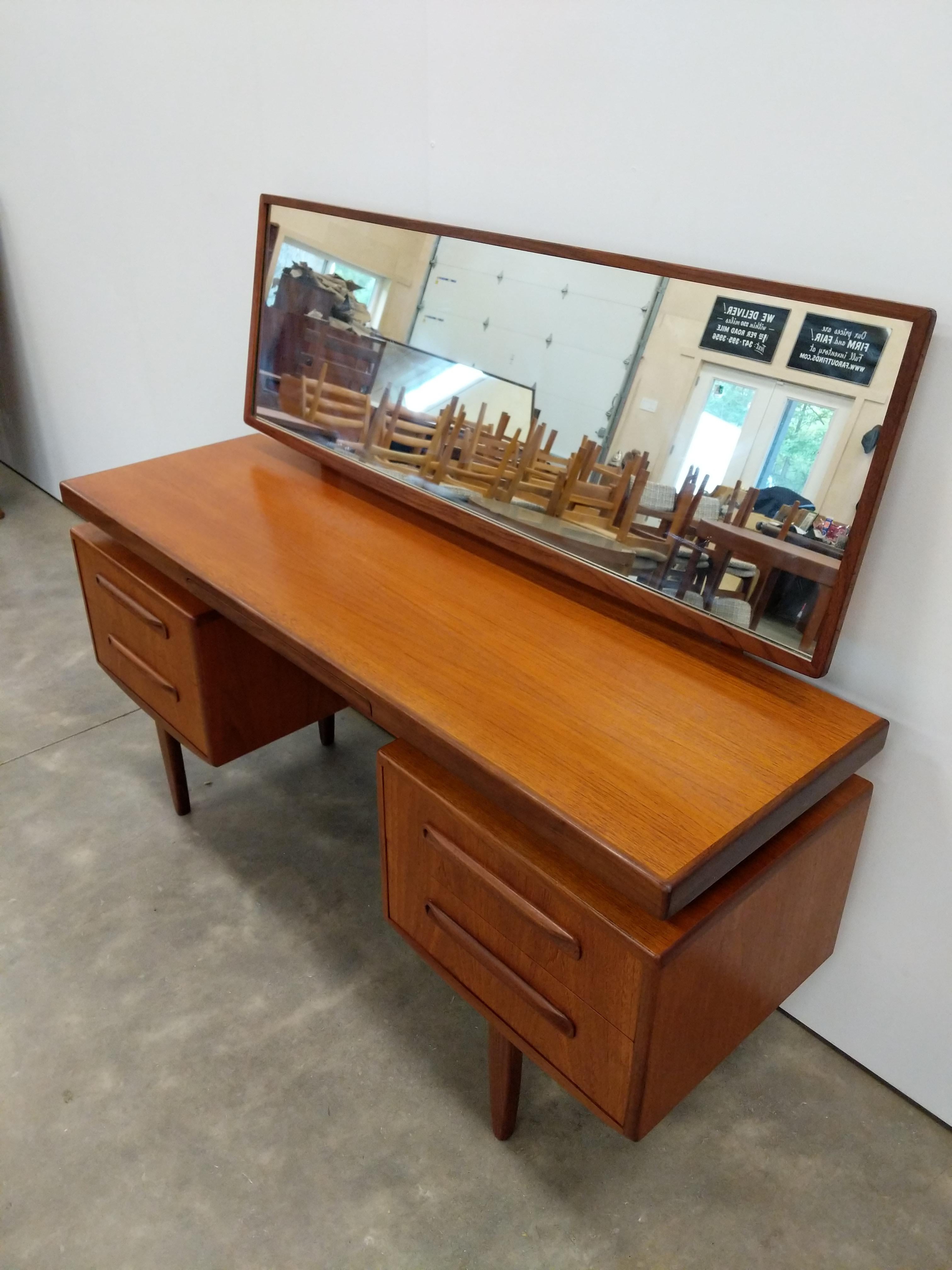 British Vintage Mid Century Modern Teak Desk / Dressing Table by G Plan For Sale