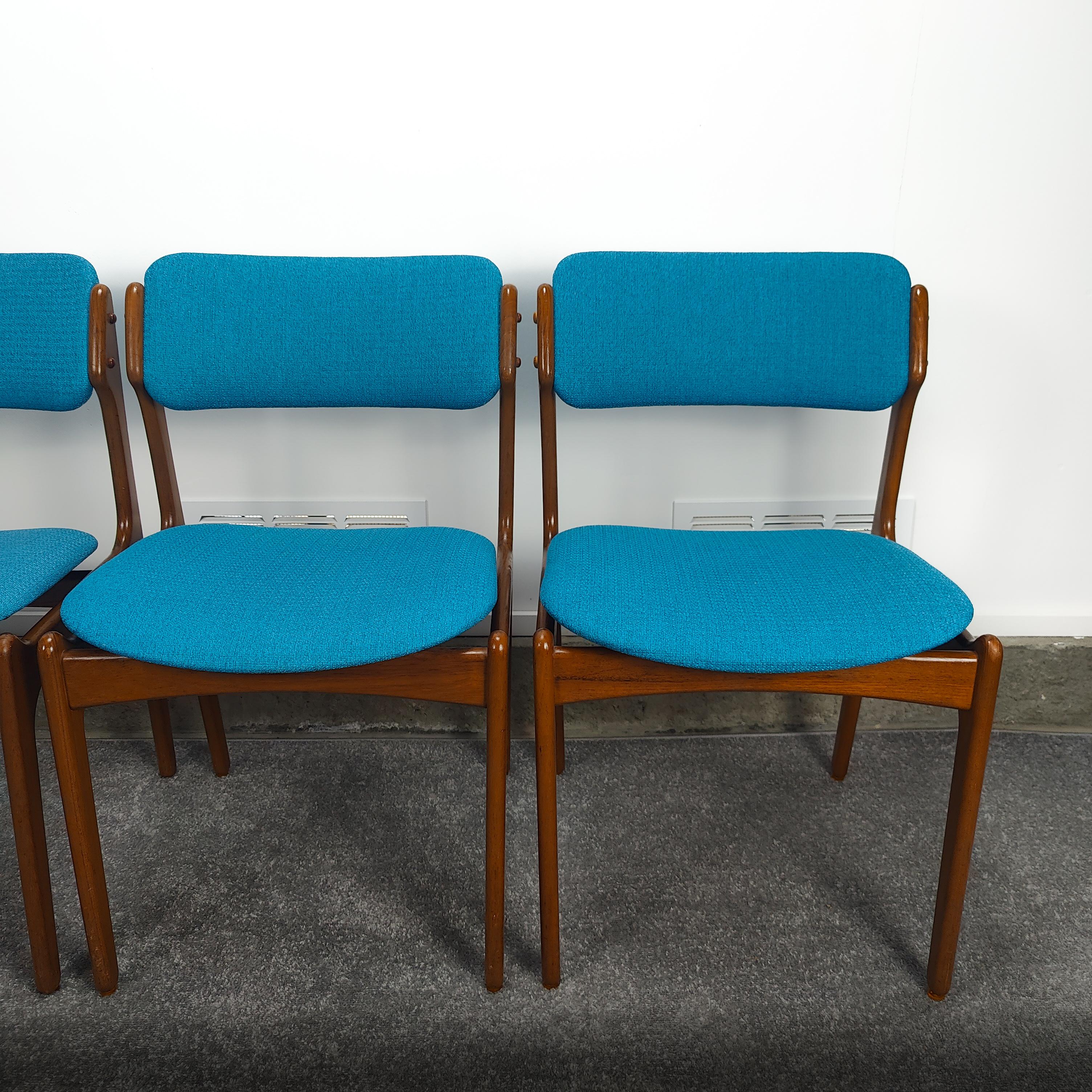Danish Vintage Mid-Century Modern Teak Dining Chairs by Erik Buch for O.D. Mobler