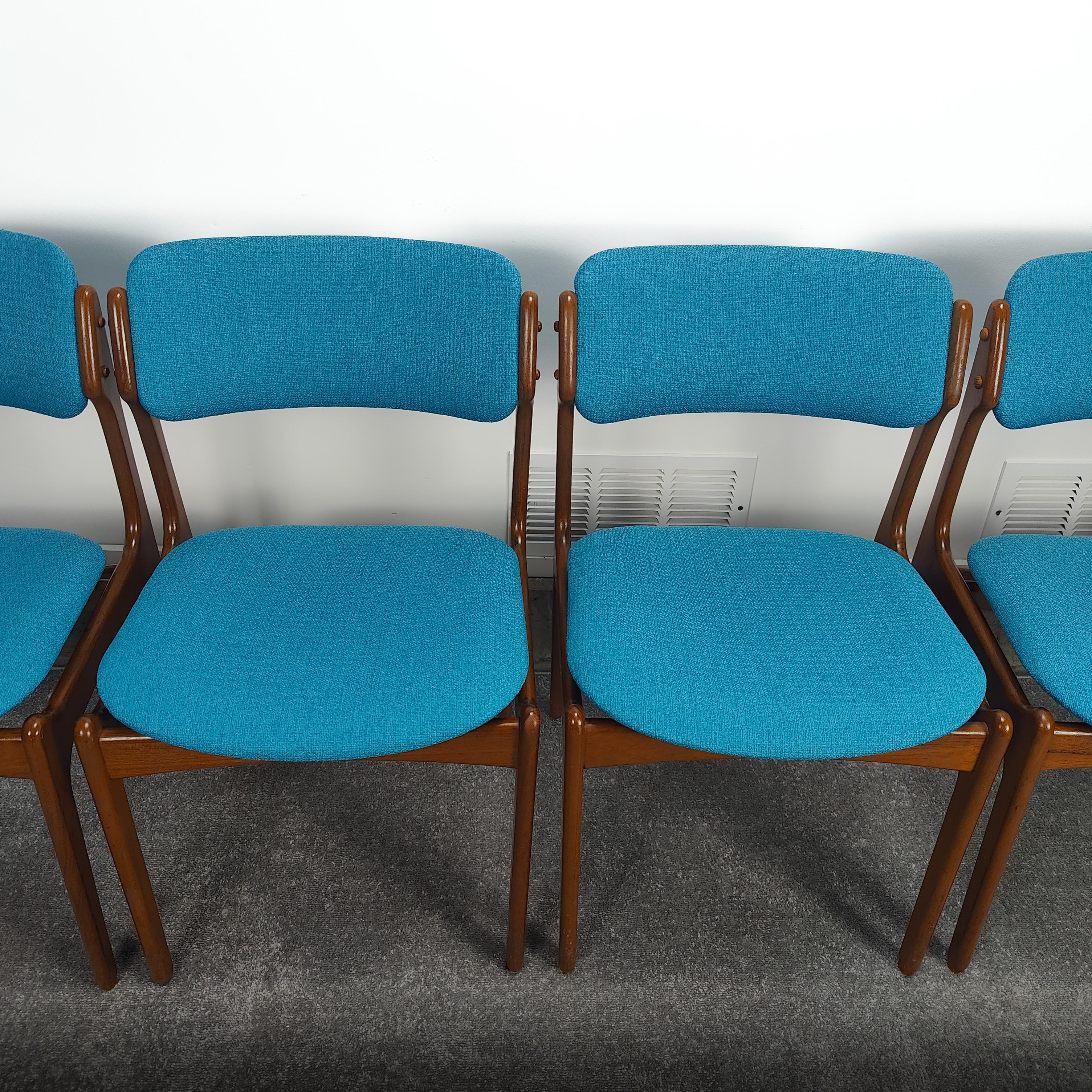 Vintage Mid-Century Modern Teak Dining Chairs by Erik Buch for O.D. Mobler 2