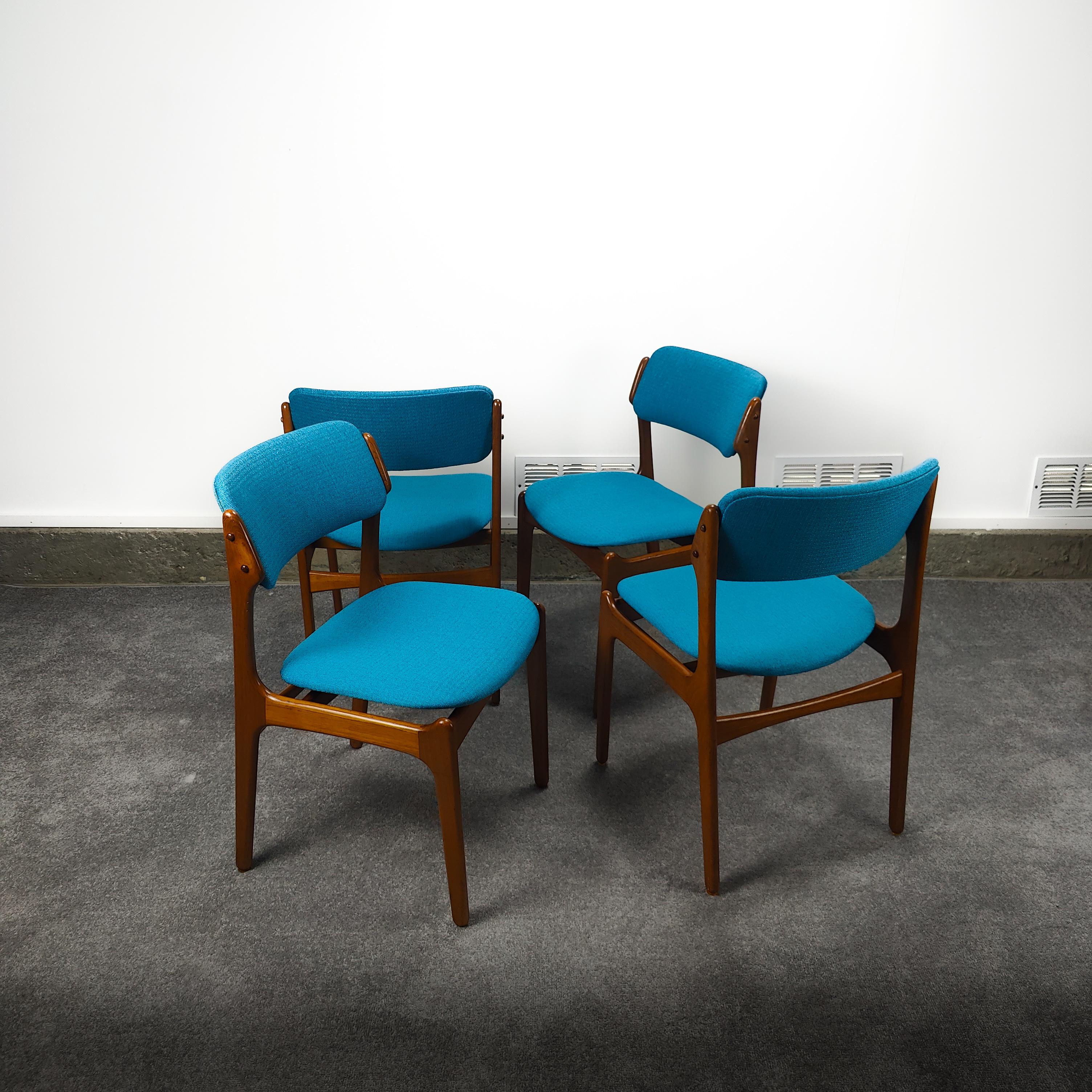Vintage Mid-Century Modern Teak Dining Chairs by Erik Buch for O.D. Mobler 4
