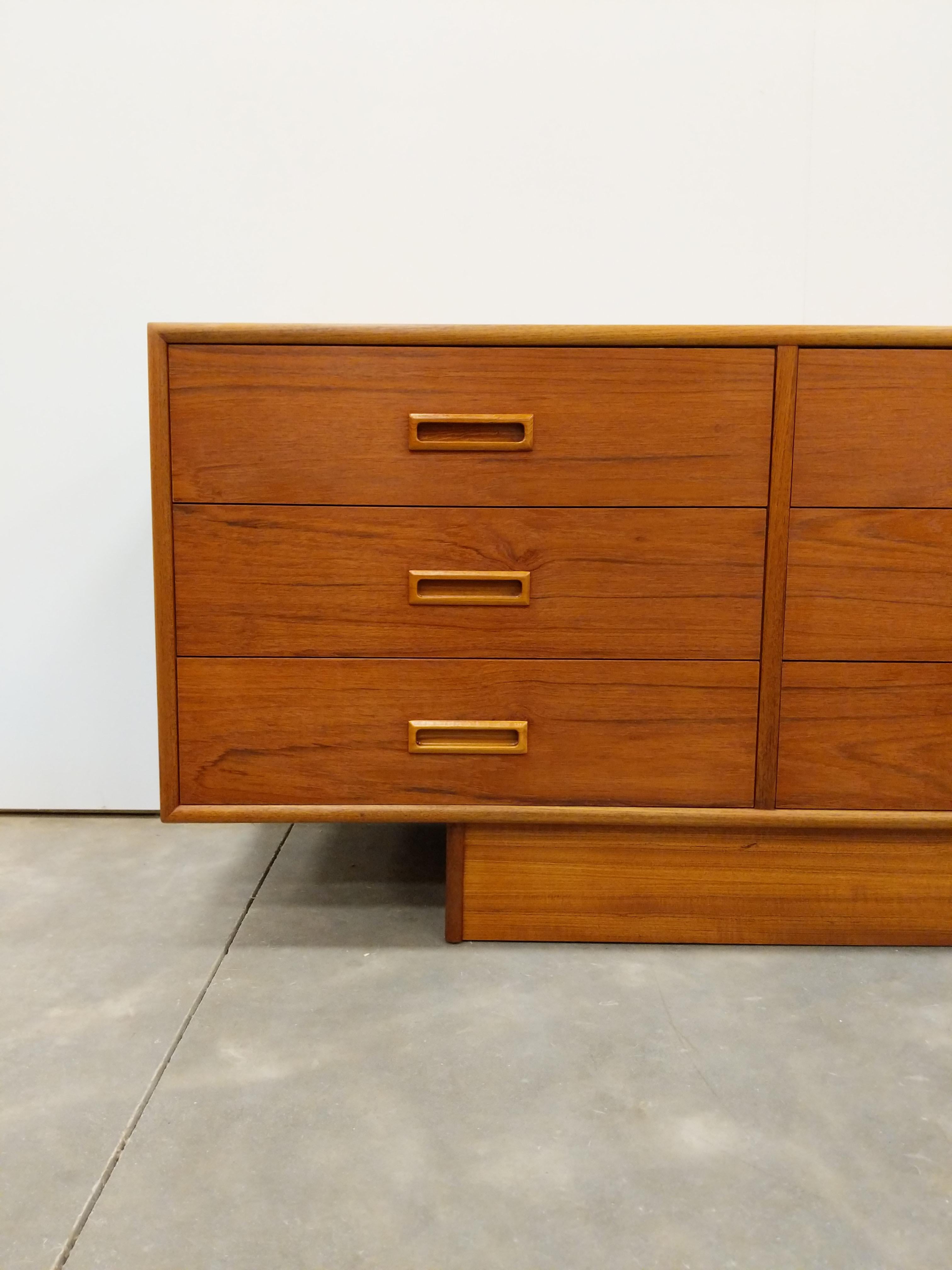 20th Century Vintage Mid Century Modern Teak Dresser