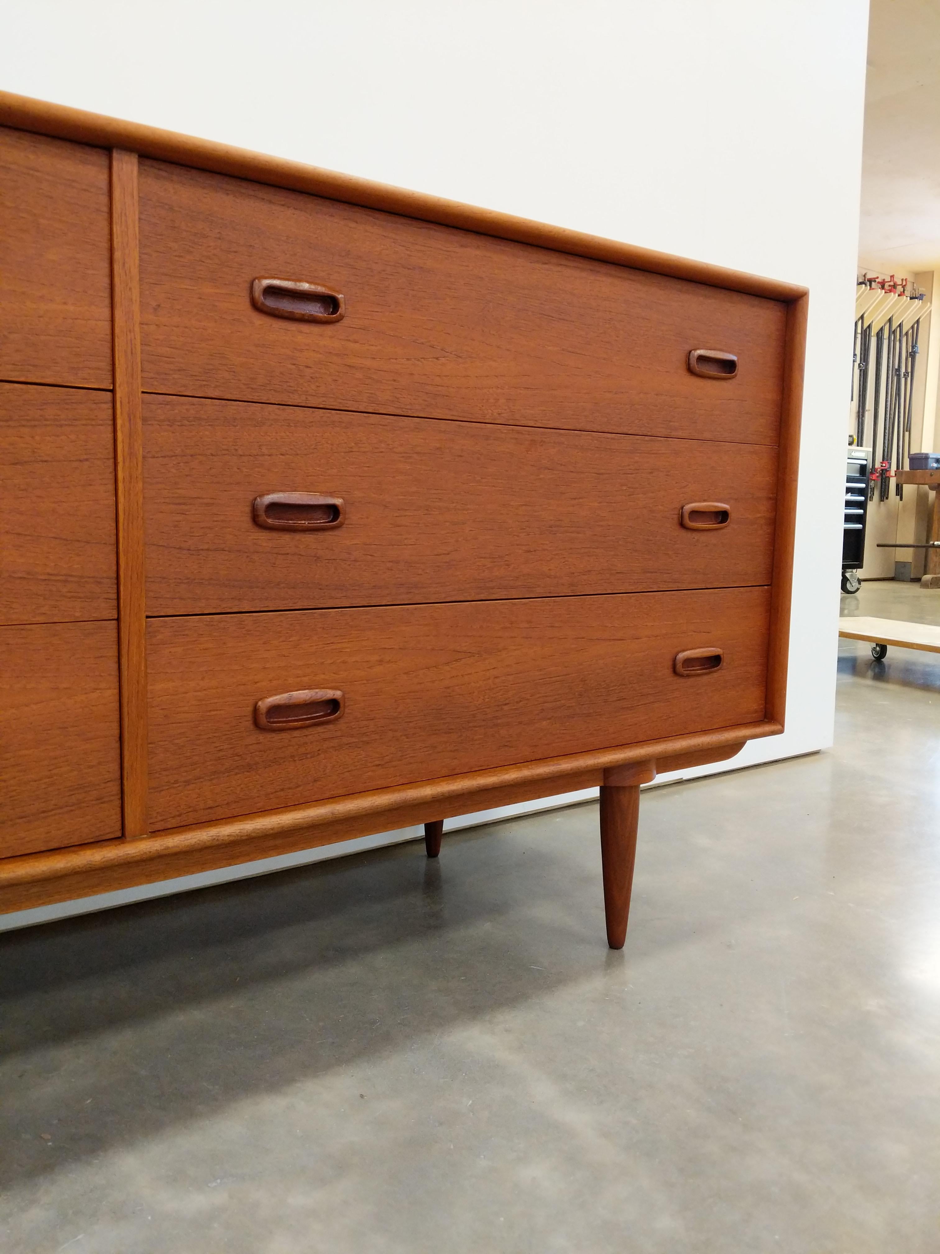 20th Century Vintage Mid Century Modern Teak Dresser