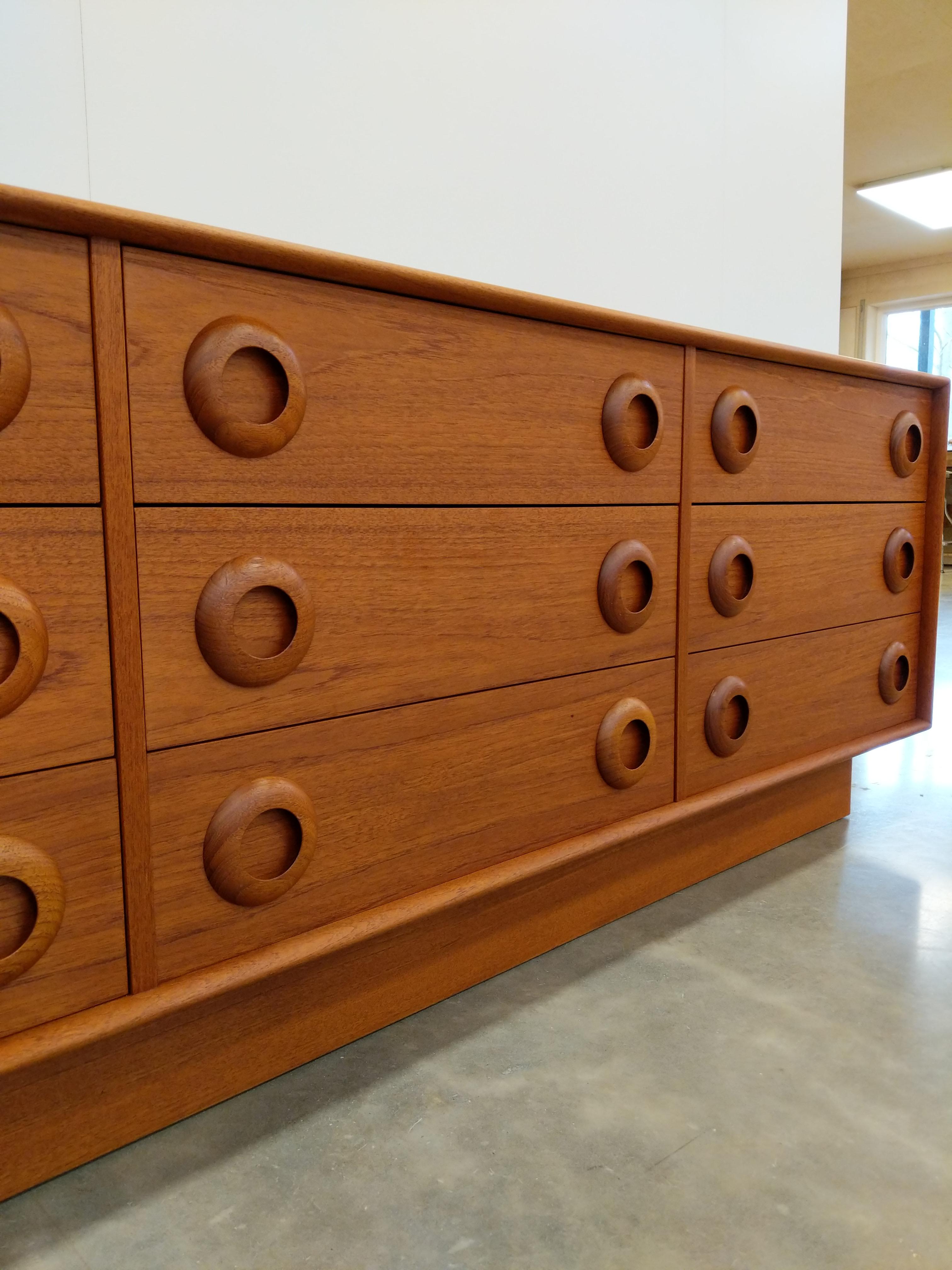 20th Century Vintage Mid Century Modern Teak Dresser