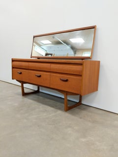 Vintage Mid Century Modern Teak Dressing Table / Dresser with Mirror