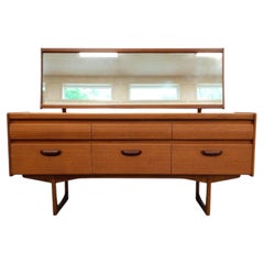Vintage Mid Century Modern Teak Dressing Table / Dresser with Mirror