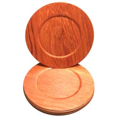 Vintage Mid-Century Modern Teak Plates Made by Morsbak of Denmark