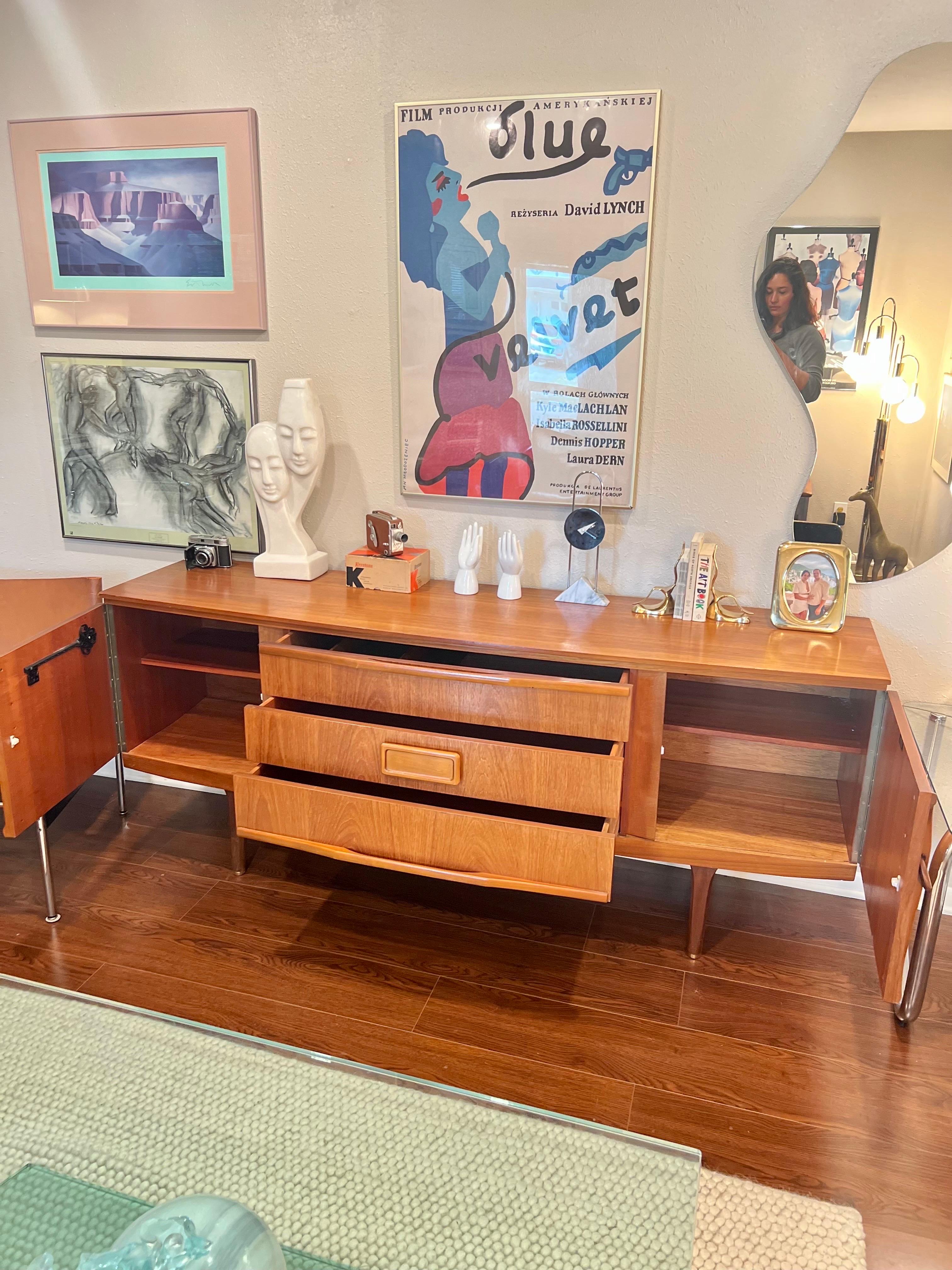 Vintage Mid-Century Modern Teak Sideboard by Beautility  In Good Condition In Houston, TX