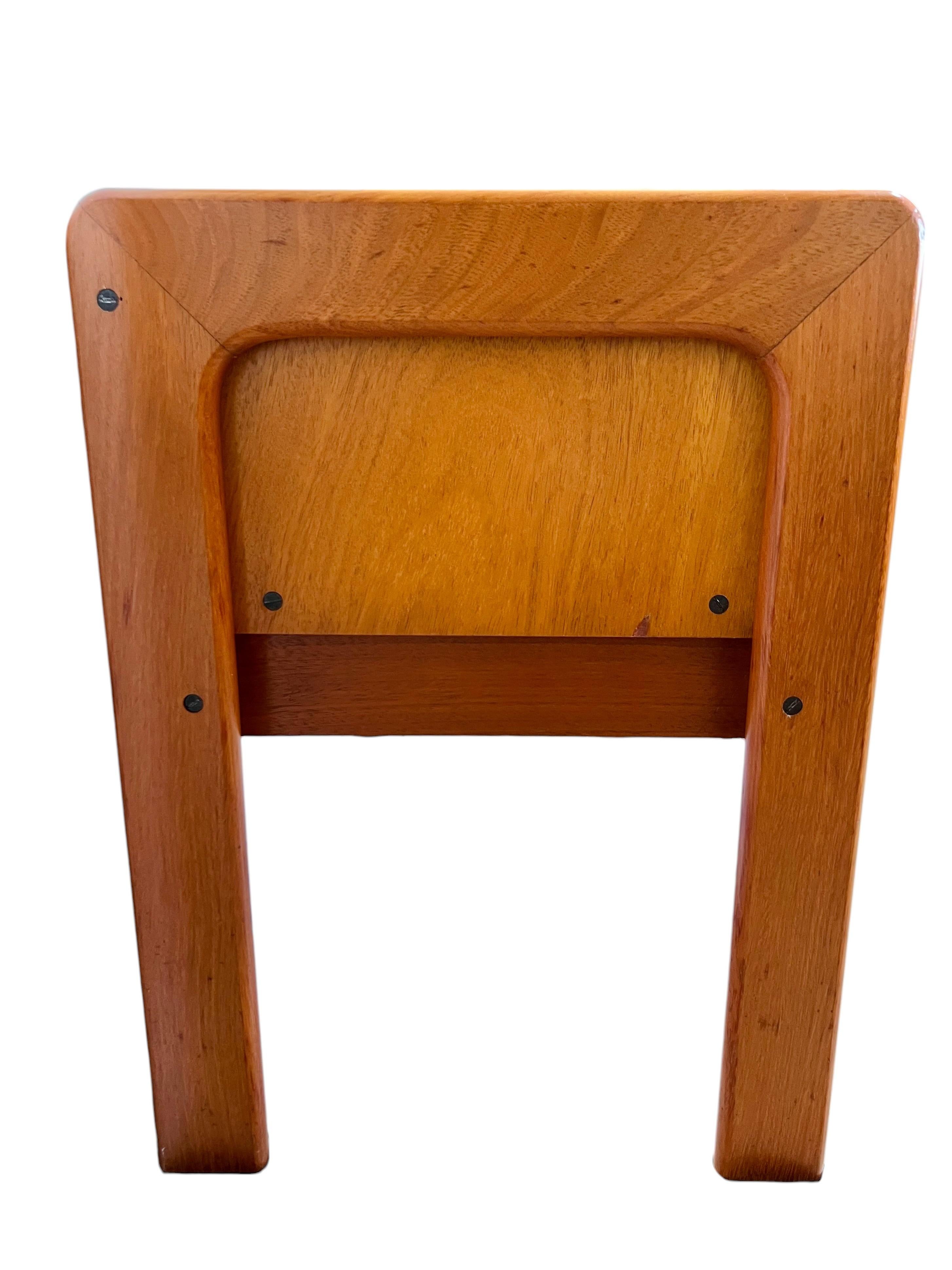Banc téléphonique en teck Vintage Mid-Century Modern Bon état - En vente à Harlingen, TX
