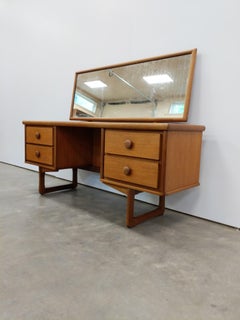 Vintage Mid Century Modern Teak Vanity Desk