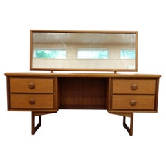 Vintage Mid Century Modern Teak Vanity Desk