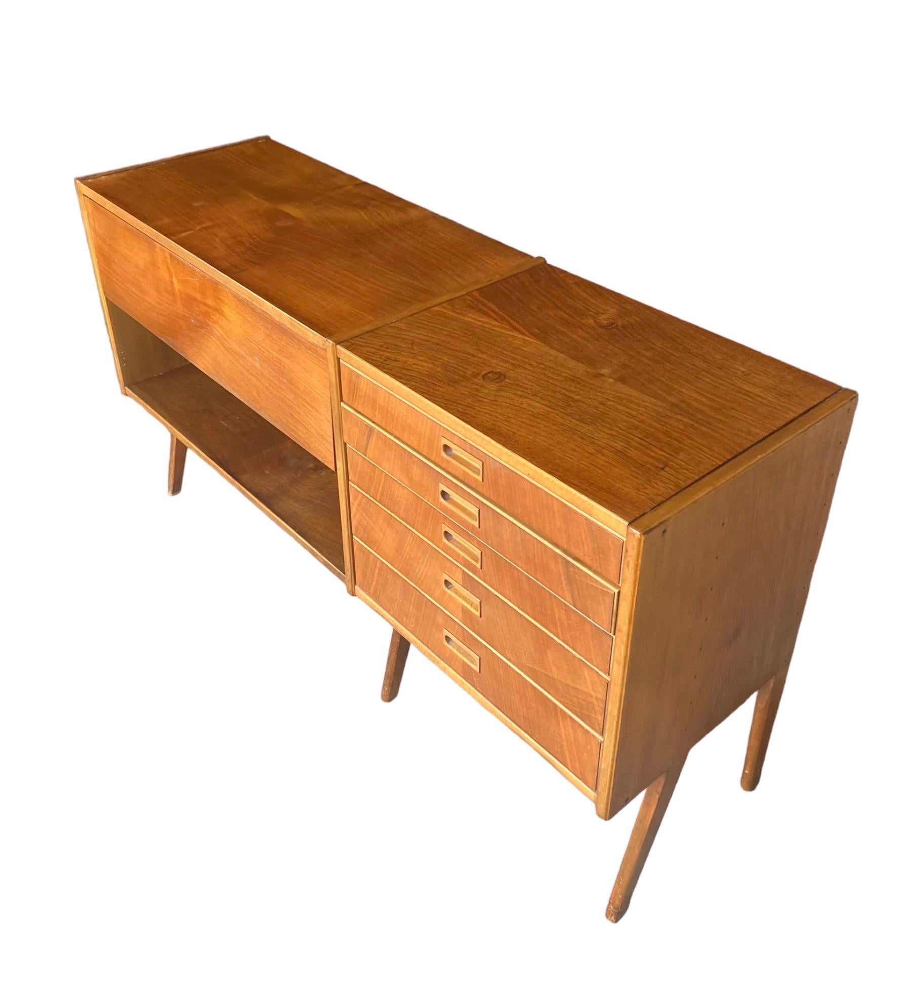 Vintage Mid Century Modern Teak Wood Credenza or Buffet Made in Sweden  In Good Condition For Sale In Seattle, WA