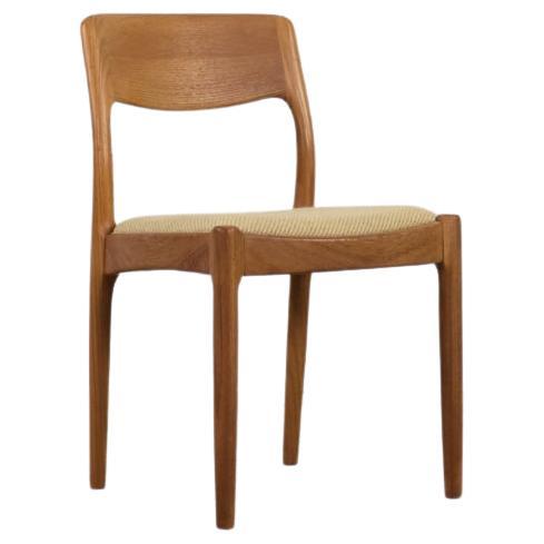 Vintage Mid-Century Modern Teak Wood & Fabric Dining Chair by Juul Kristensen For Sale