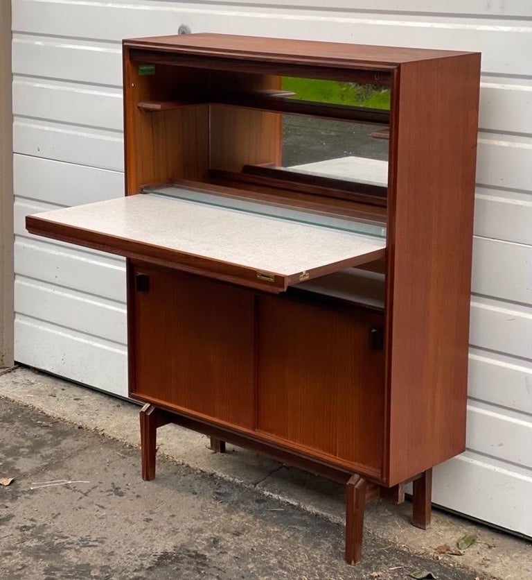 Vintage MidCentury Modern Teak Wood Bar UK Import For Sale at 1stDibs