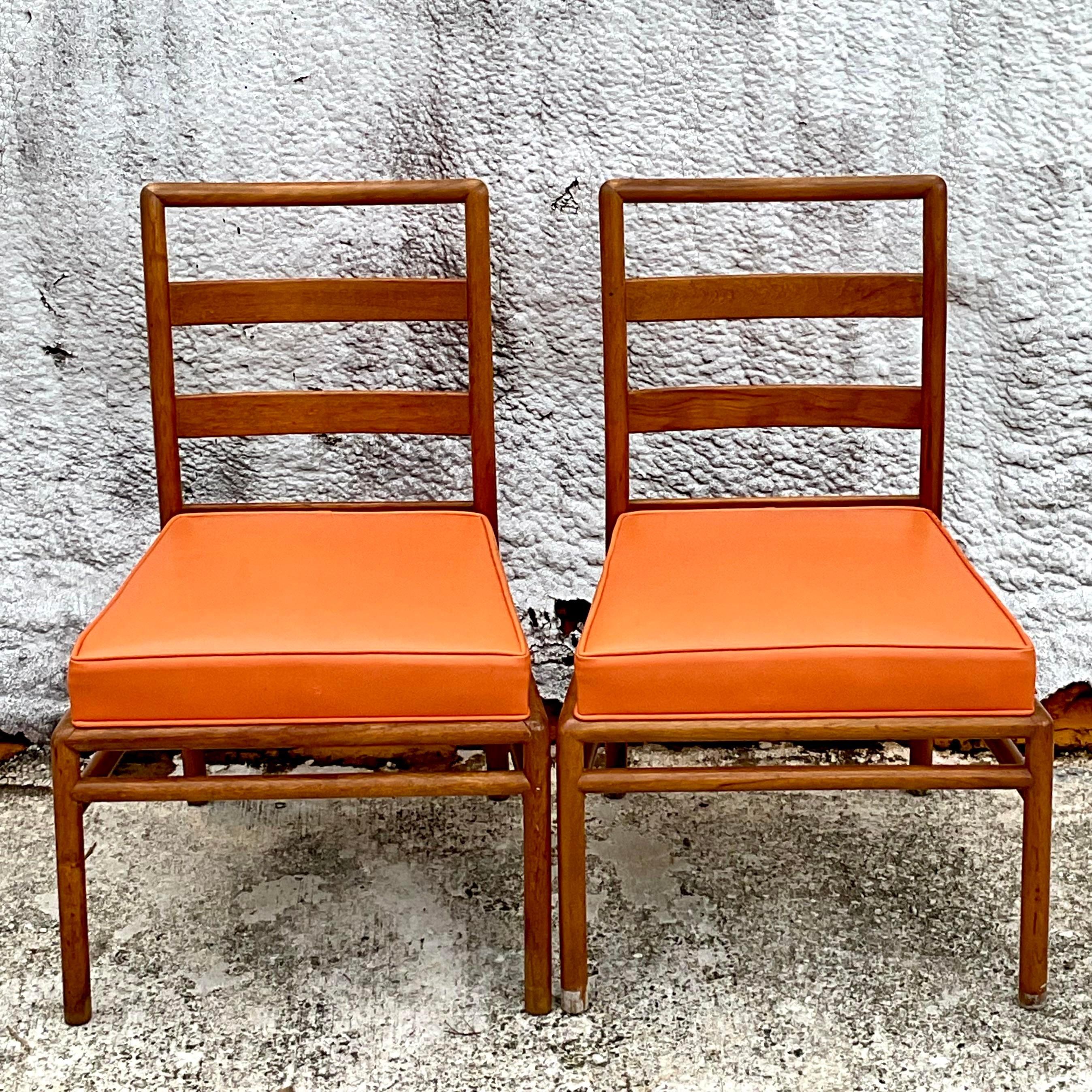 Vintage Mid-Century Modern t.h. Robsjohn Gibbings Arm Chair - a Pair In Good Condition In west palm beach, FL