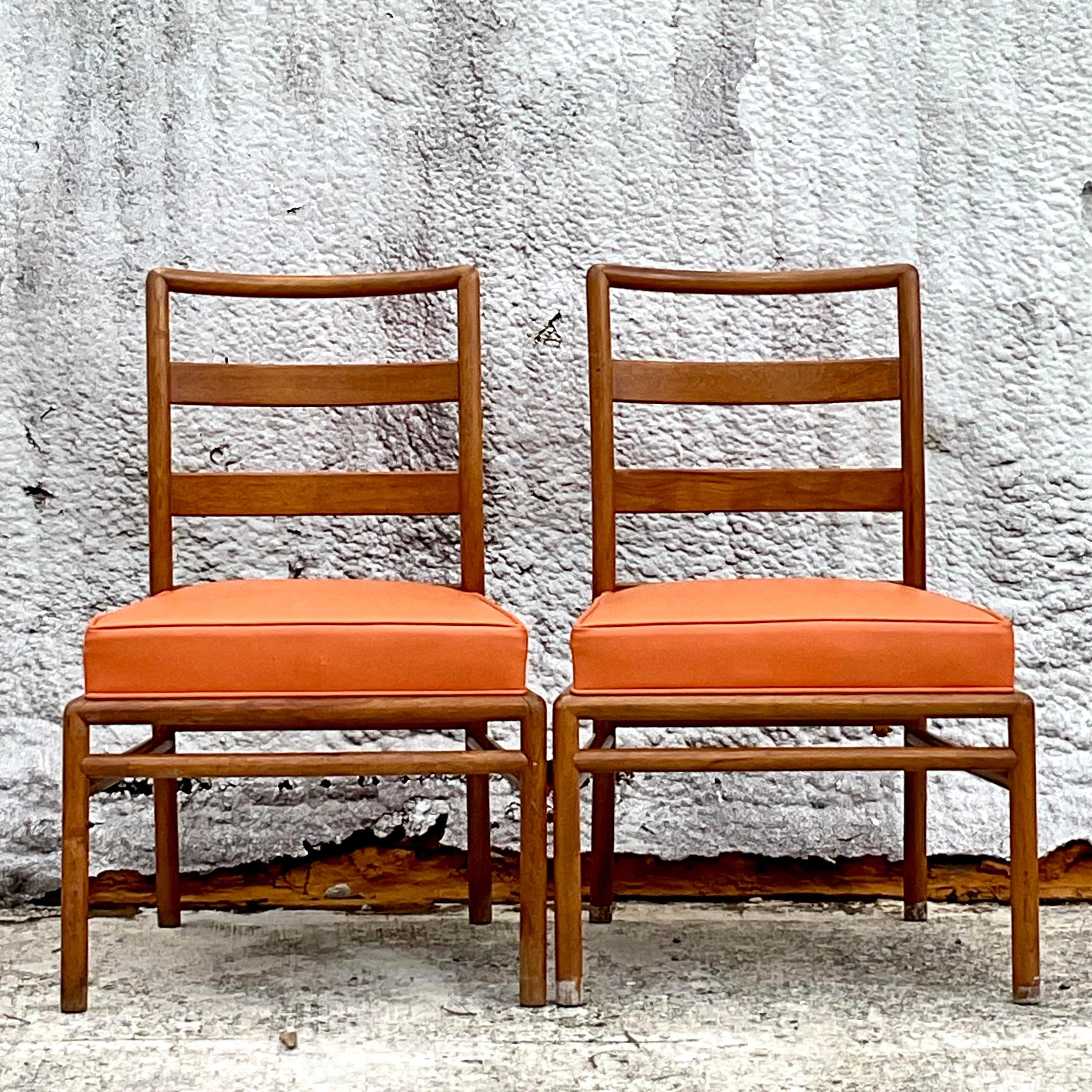 20th Century Vintage Mid-Century Modern t.h. Robsjohn Gibbings Arm Chair - a Pair