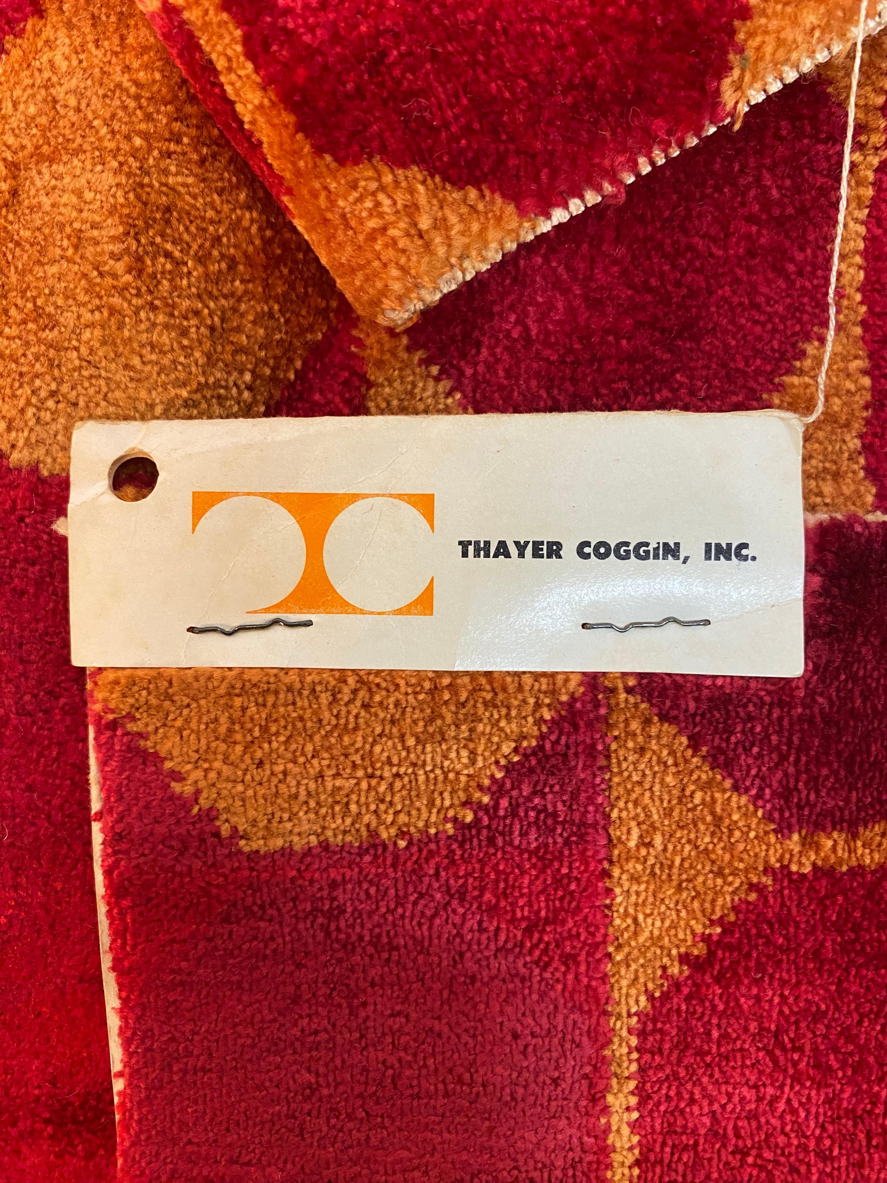 Vintage Mid Century Modern Thayer Coggin Geometric Upholstery Fabric In Good Condition For Sale In Garnerville, NY