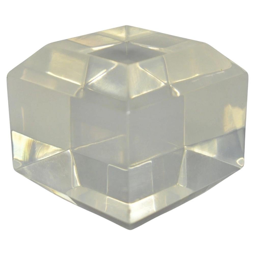 Vintage Mid Century Modern Dick klar Lucite Skulptur Schreibtisch Briefbeschwerer
