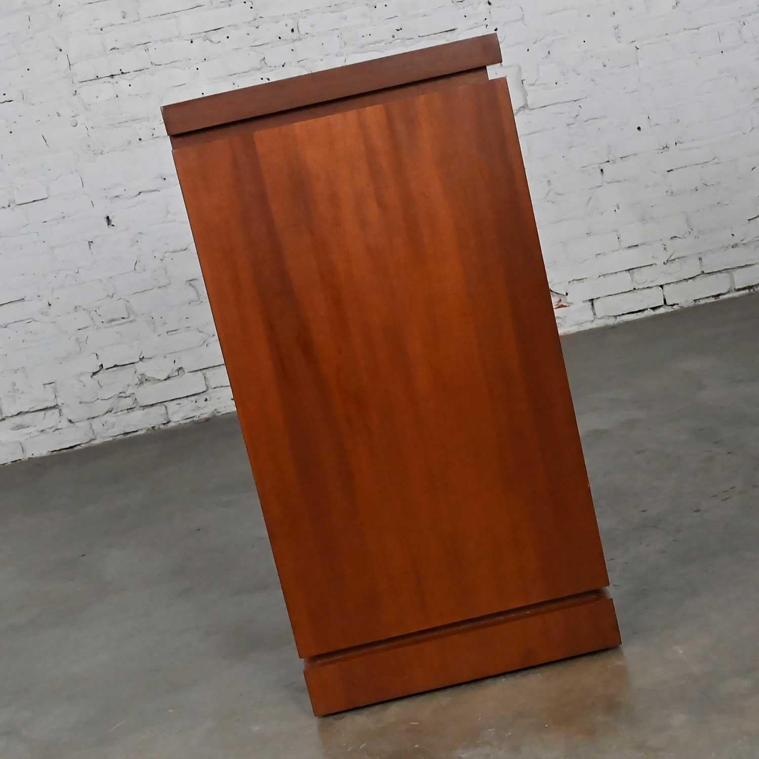 Vintage Mid-Century Modern to Modern Narrow Walnut Console Cabinet In Good Condition In Topeka, KS