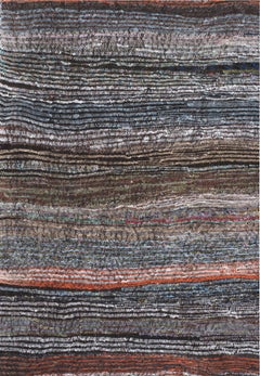 Vintage Mid-Century Modern Tribal Flat-Weave Rug