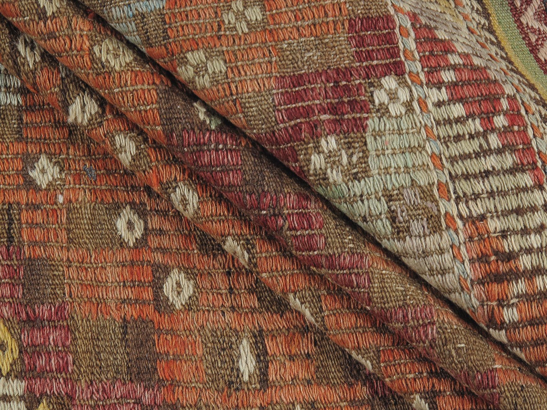 Tissé à la main Tapis tribal à tissage plat vintage moderne du milieu du siècle dernier en vente