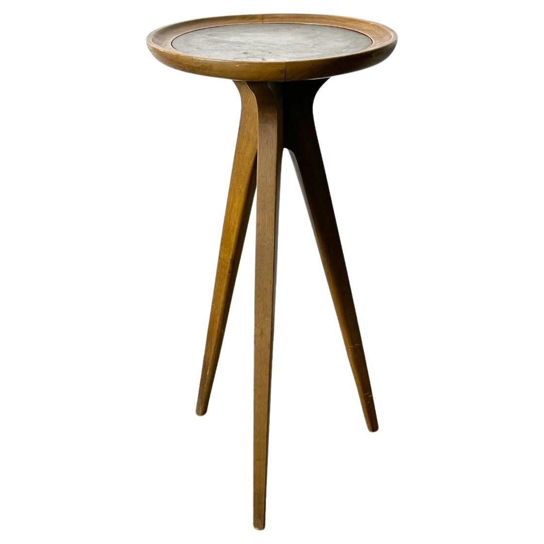 Vintage Mid Century Modern Tripod Side Table by John Van Koert Drexel 1950s For Sale