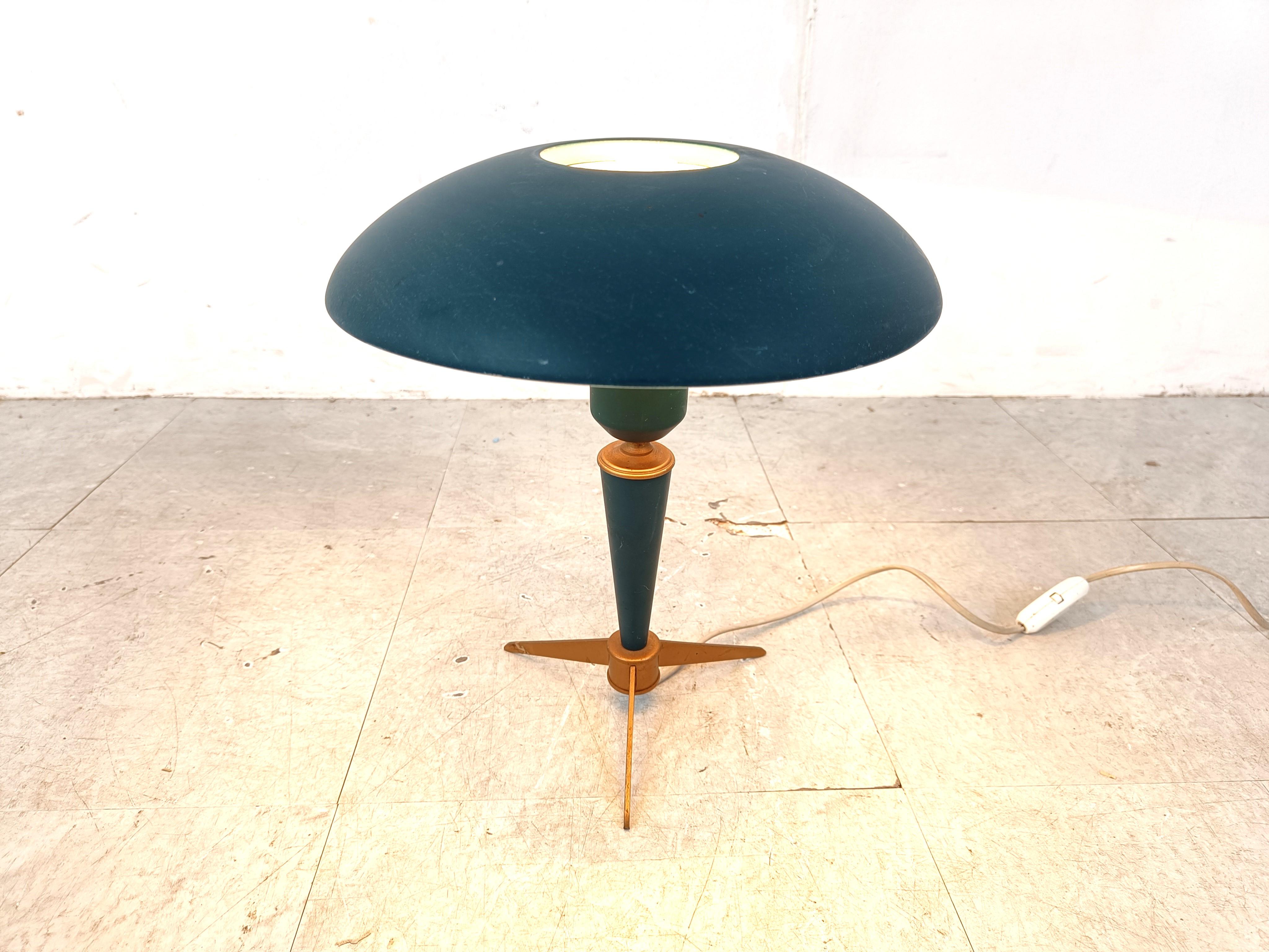 Metal Vintage Mid-Century Modern Tripod Table Lamp by Louis Kalff for Philips For Sale