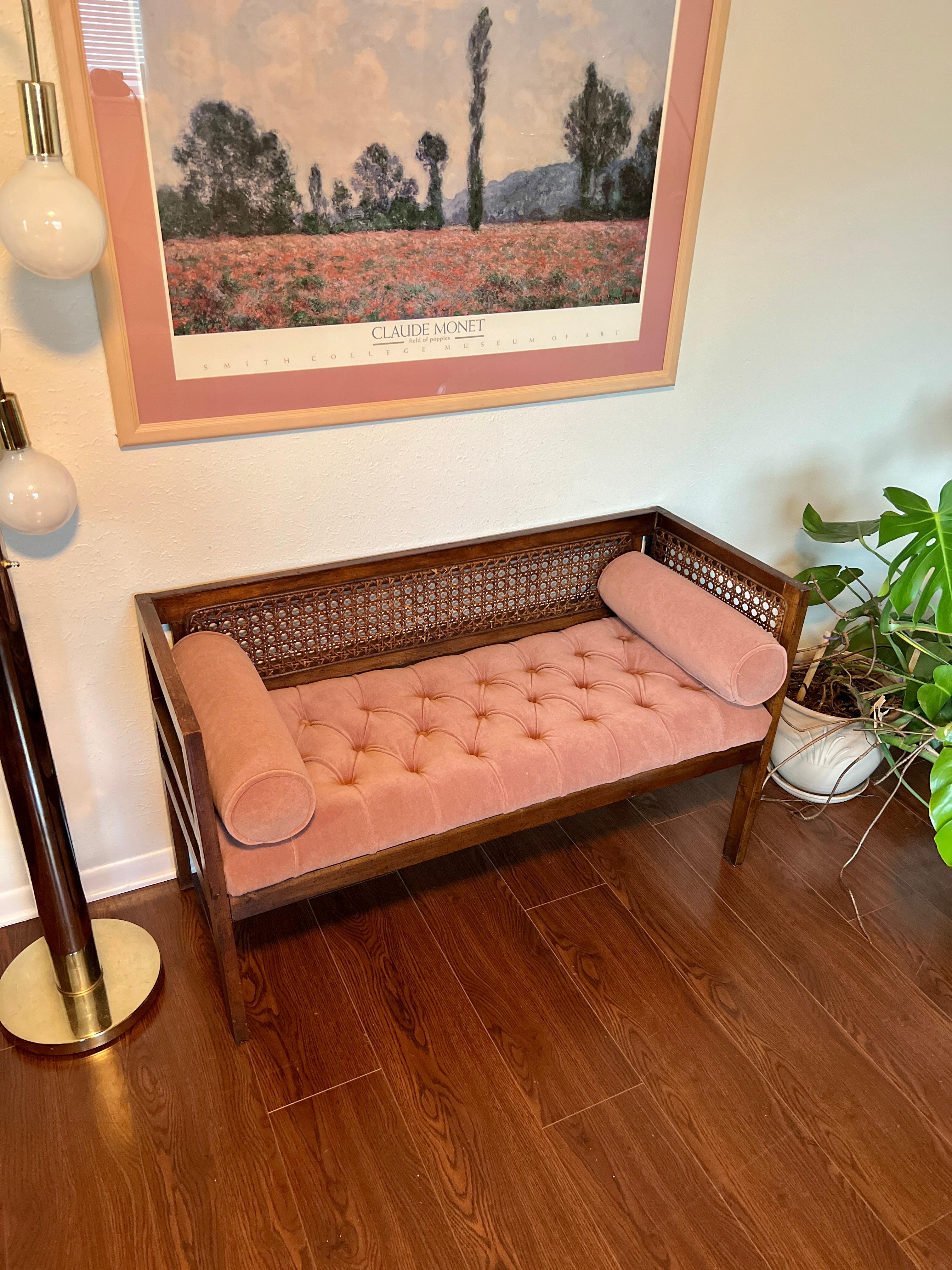 pink settee bench