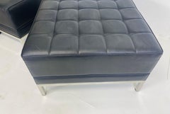 Vintage mid-century modern tufted Ottomans after Milo Baughman/a pair