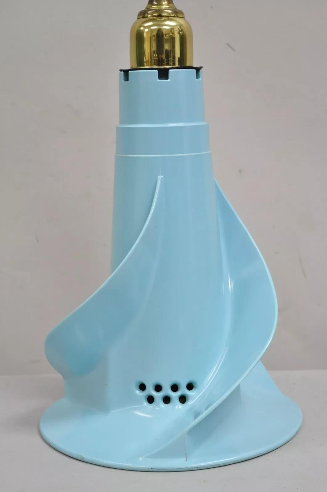 Mid-Century Modern Vintage Mid Century Modern Turquoise Blue Washing Machine Agitator Table Lamp For Sale