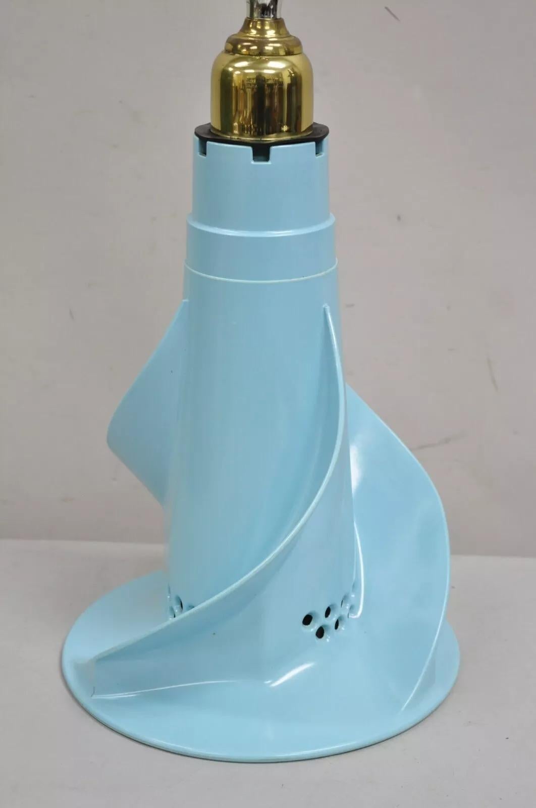 Plastic Vintage Mid Century Modern Turquoise Blue Washing Machine Agitator Table Lamp For Sale