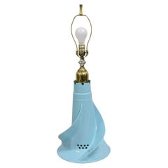 Vintage Mid Century Modern Turquoise Blue Washing Machine Agitator Table Lamp